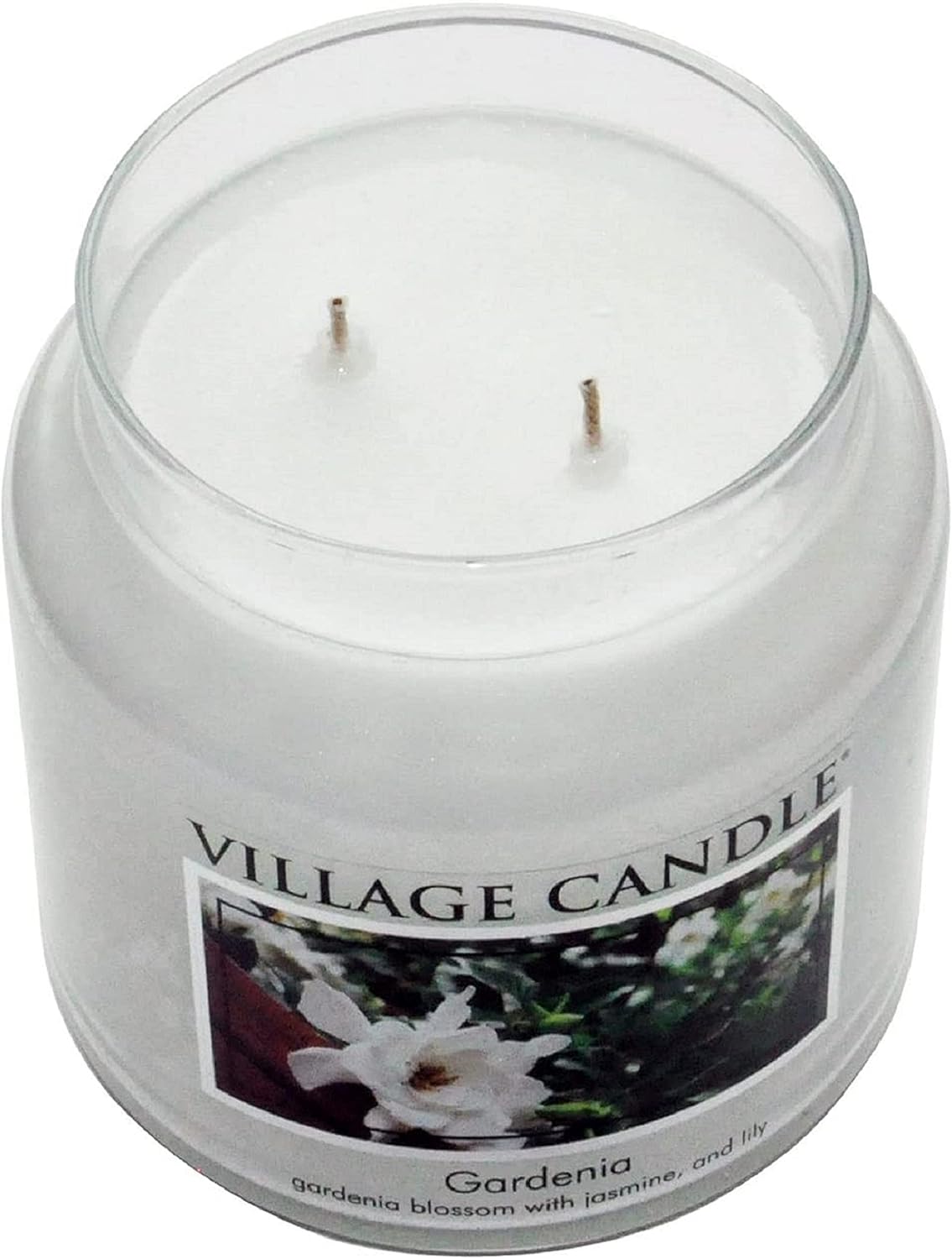 Village Candle Gardenia Large Glass Apothecary Jar Scented Candle, 21.