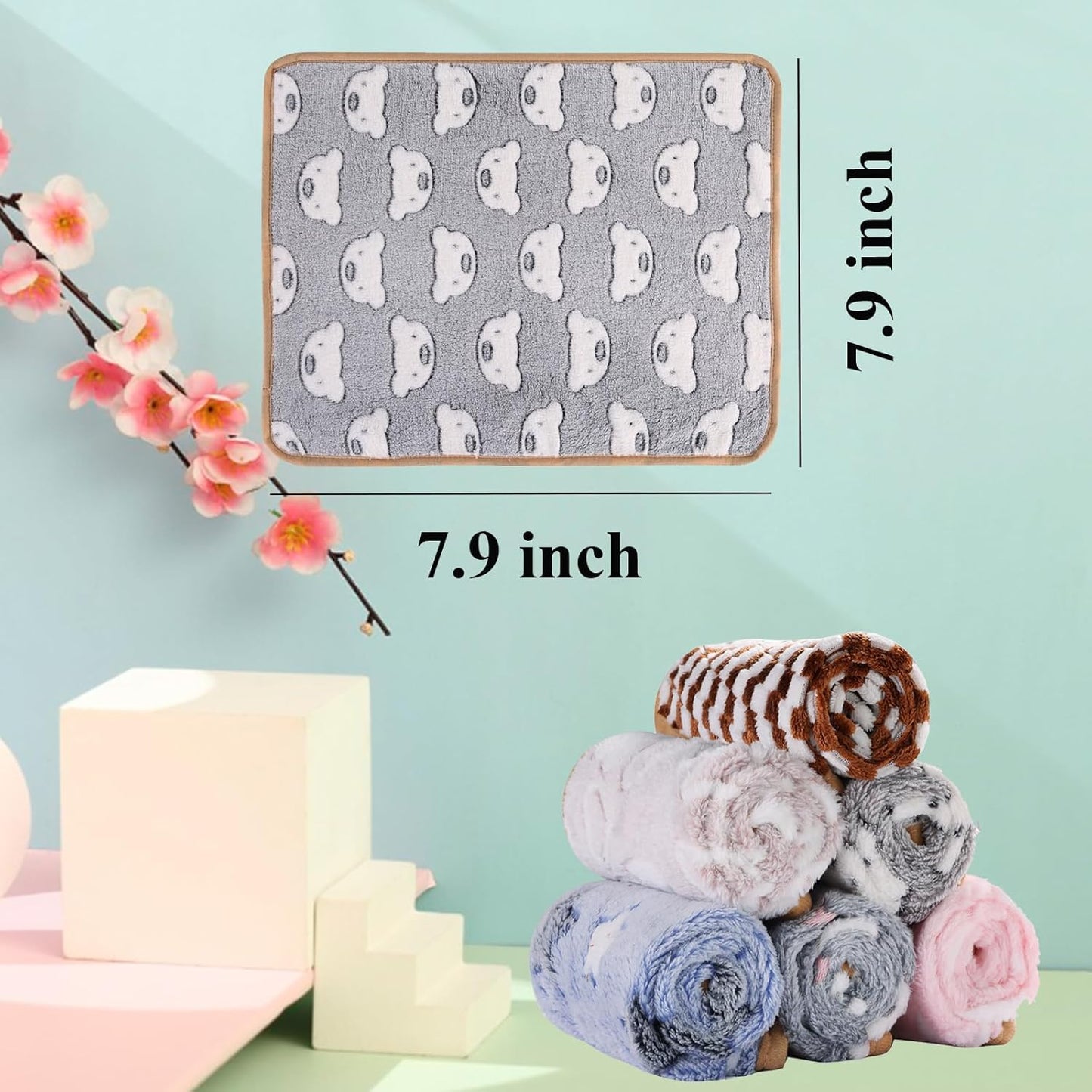 Grddaef Guinea Pig Fleece Blankets 6 Pieces Waterproof & Washable Smal