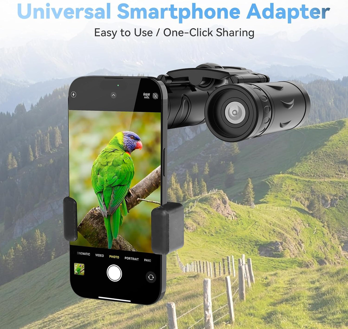 300x25 Binoculars for Adults and Kids, High Powered Mini Pocket Binoculars with Phone Adapter, Waterproof Compact Telescope for Bird Watching, Concert, Theater, Opera, Traveling, Sightseeing