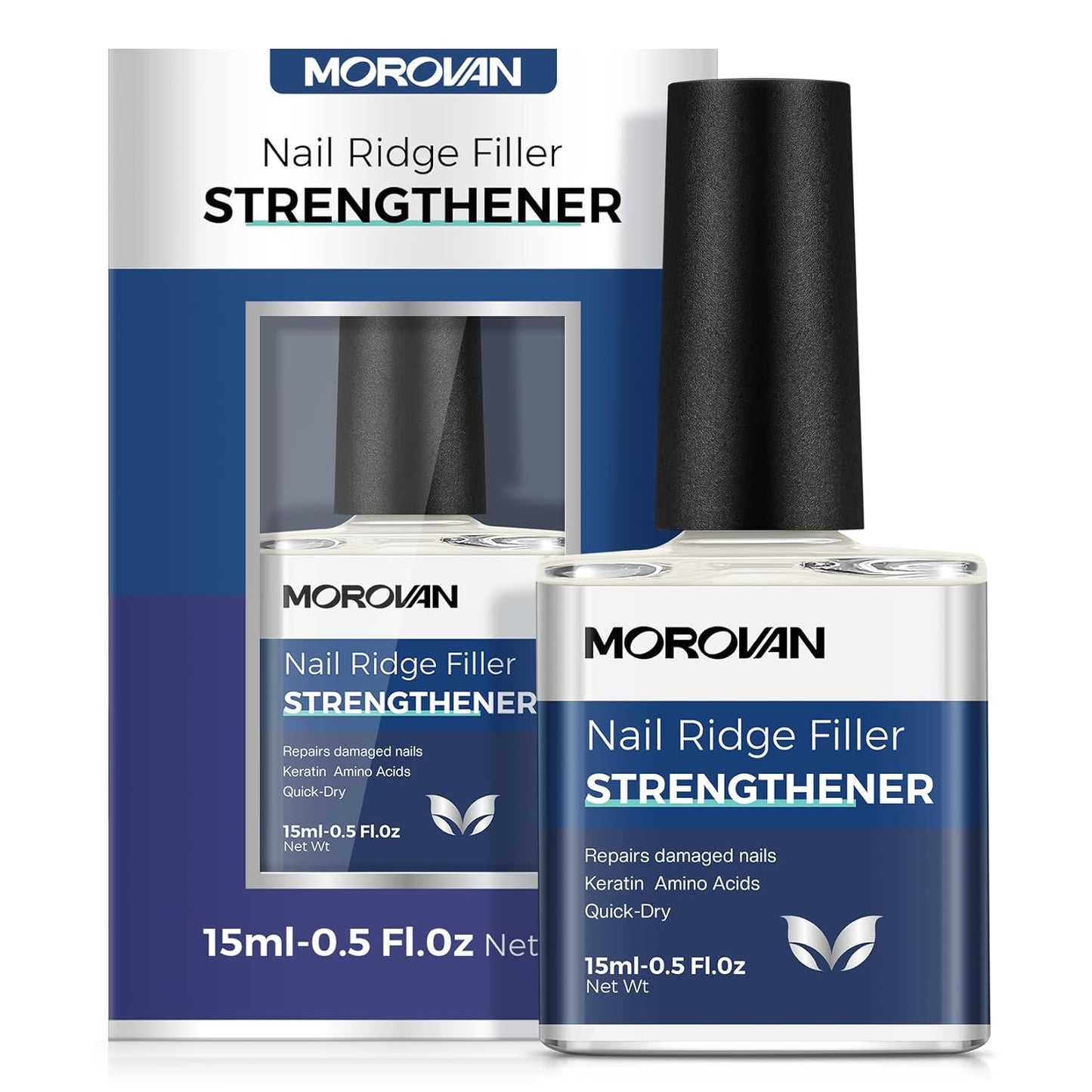 Morovan Nail Strengthener and Growth: Natural Keratin Repair Milky Whi