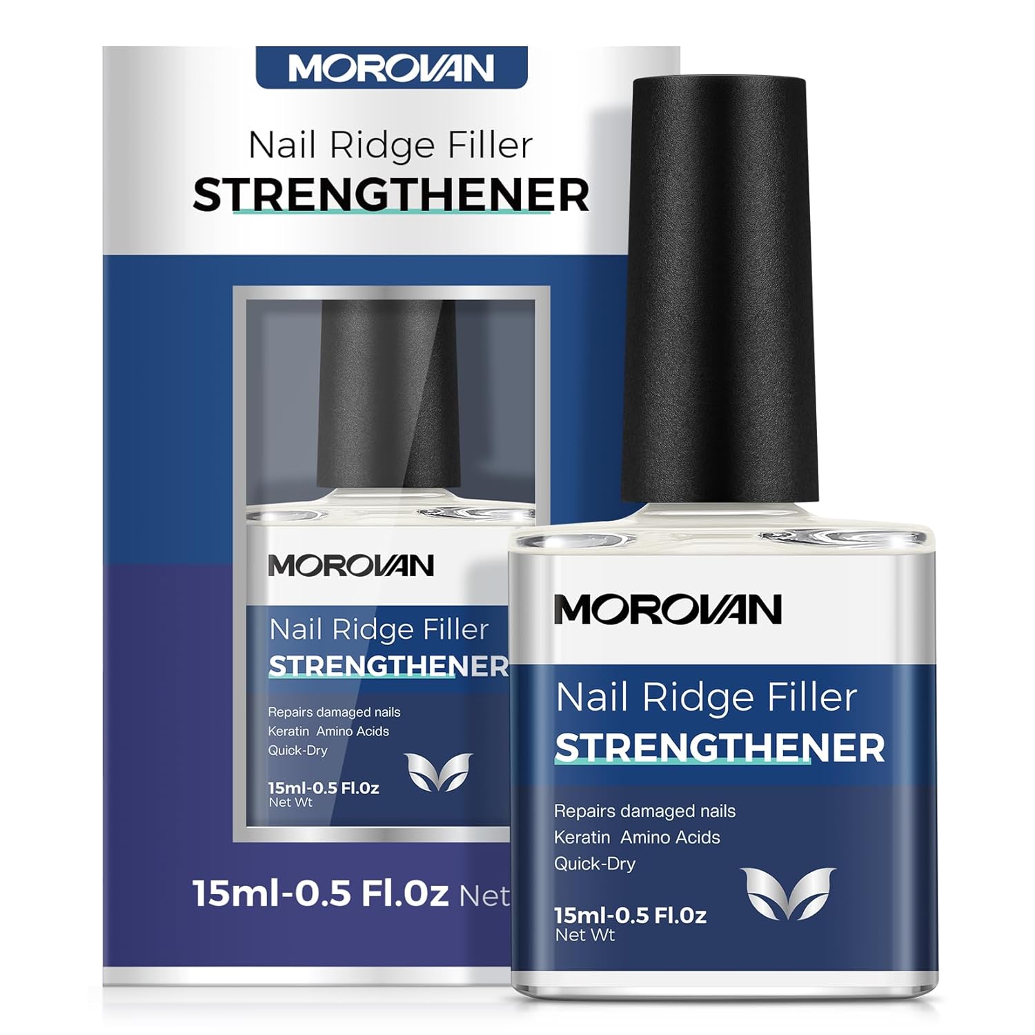Morovan Nail Strengthener and Growth: Natural Keratin Repair Milky Whi