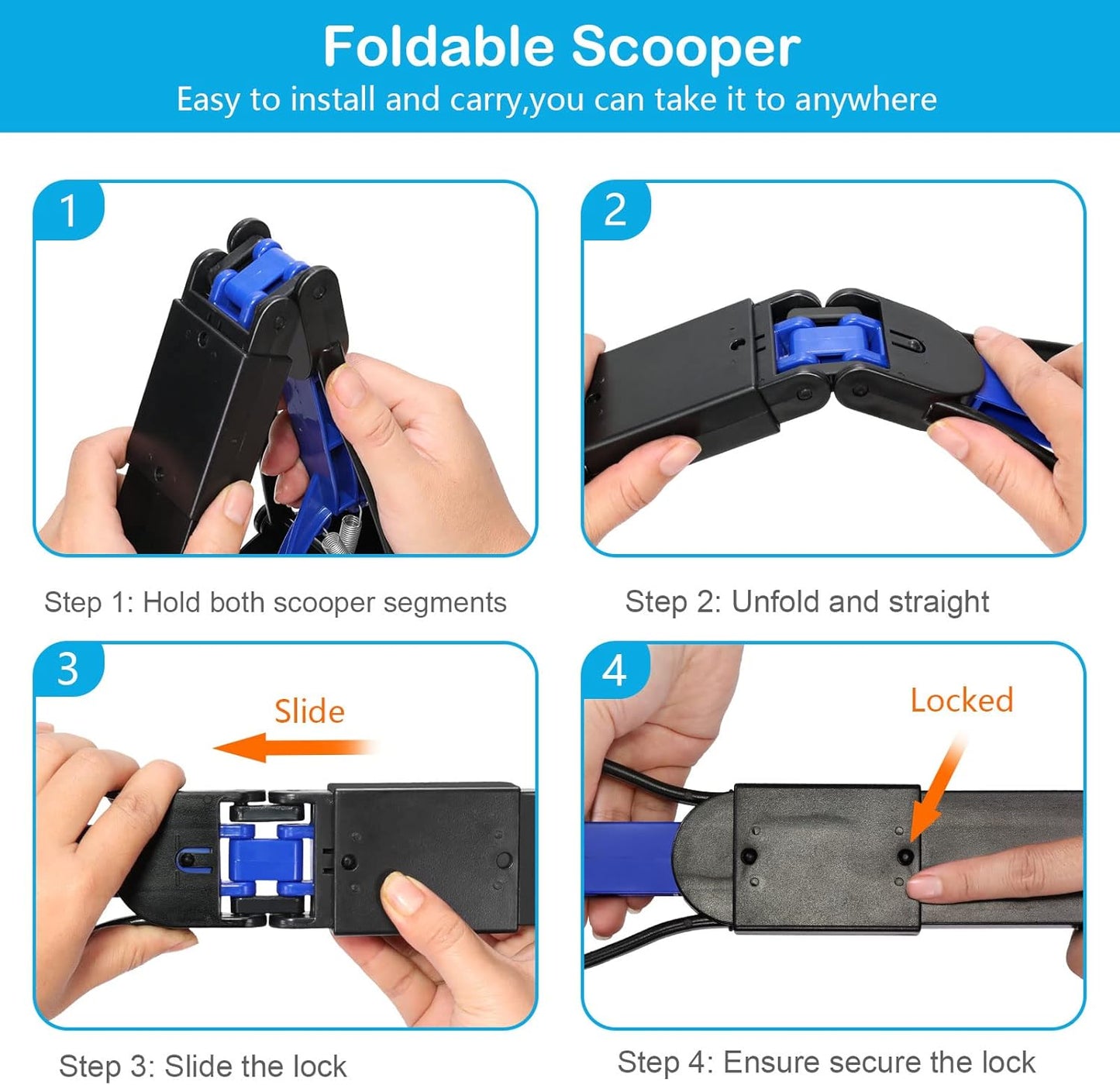 UPSKY Pooper Scooper for Large Small Dogs, Folding Dog Poop Scooper, S