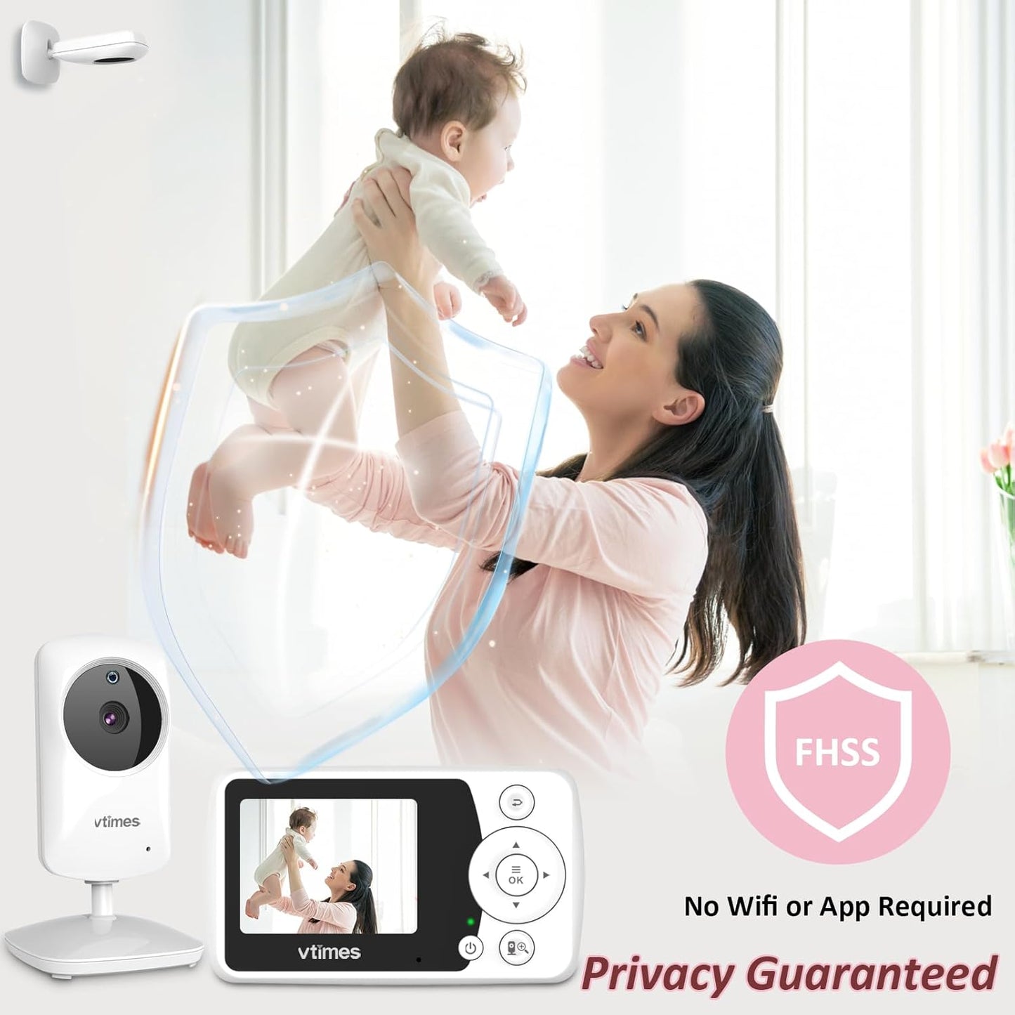 Baby Monitor with Camera and Audio, Video Baby Monitor No WiFi Night V