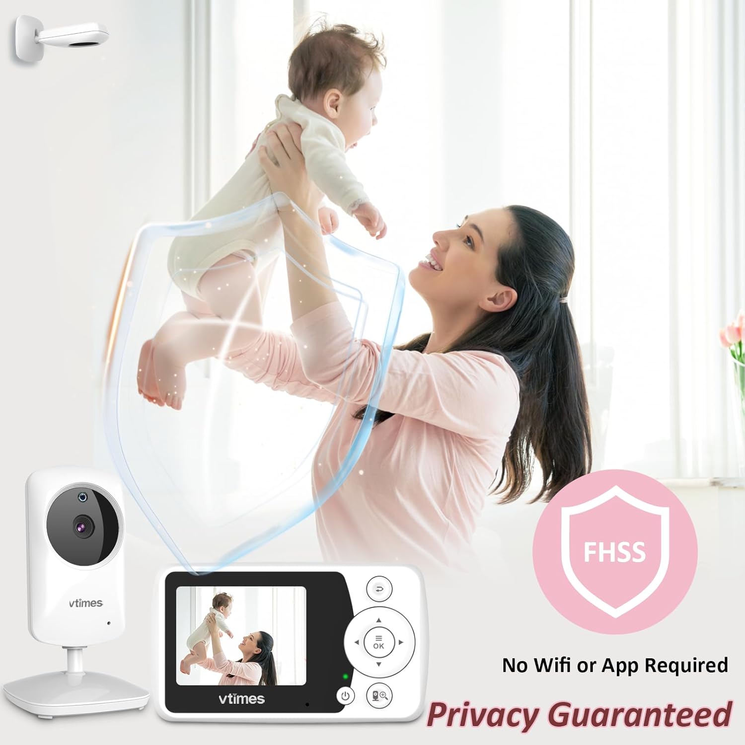 Baby Monitor with Camera and Audio, Video Baby Monitor No WiFi Night V