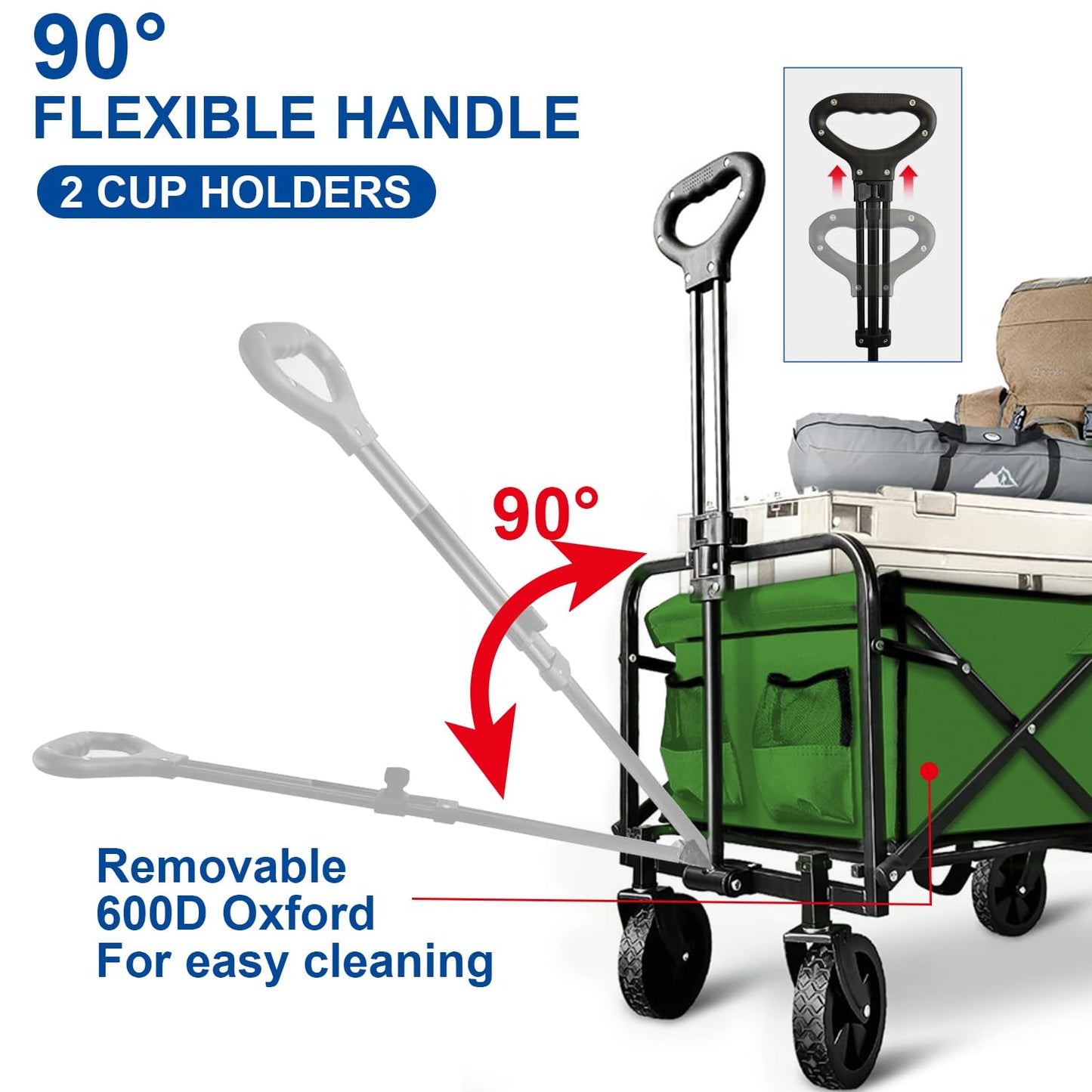 Collapsible Wagon Cart Foldable Portable Heavy Duty Folding Beach Wago