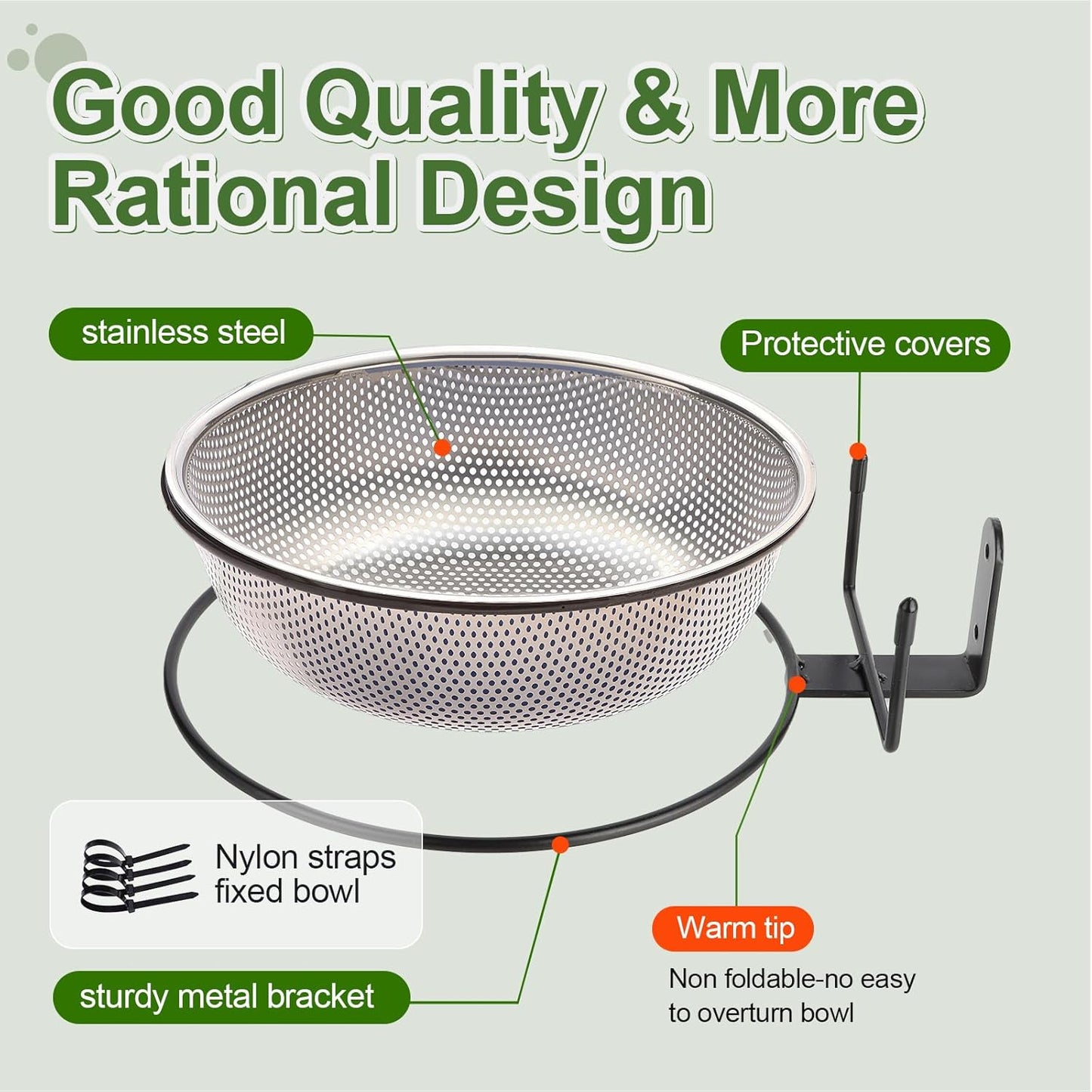 Squirrel Feeder Bowl (2L) Trees or Fences Mounted, Removable Squirrel 