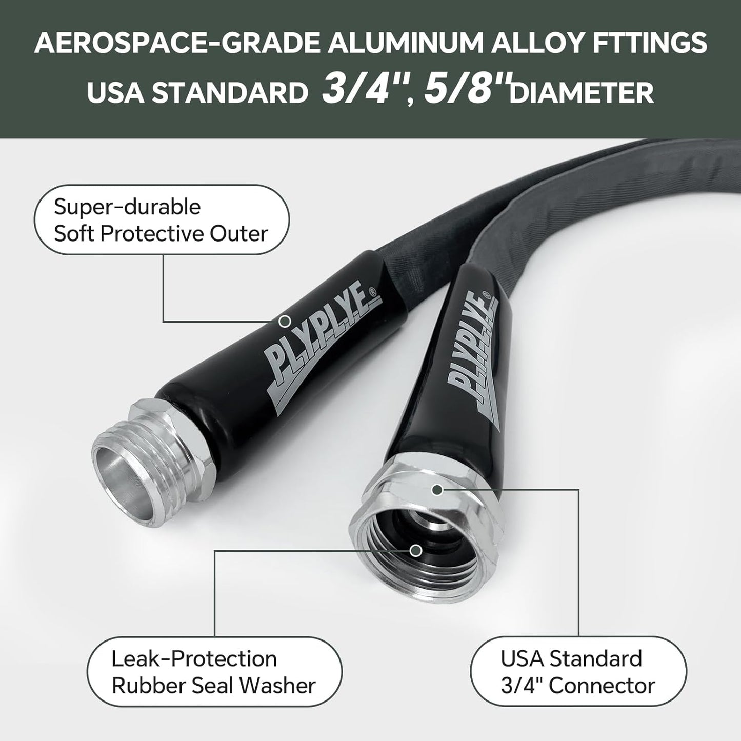 Garden Hose 100ft, Made of TPU(Not PVC), Ultra-Light & Flexible Water 
