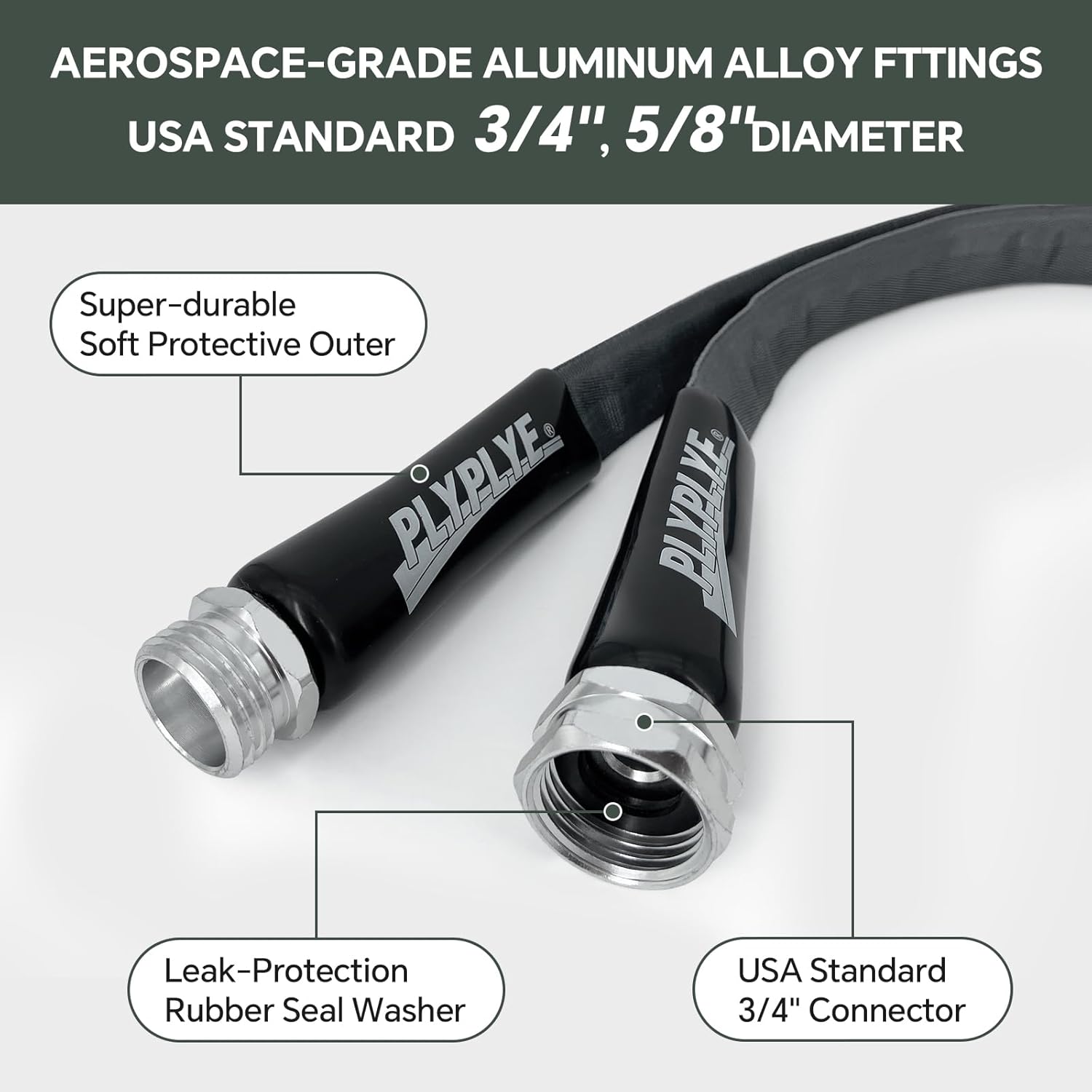 Garden Hose 100ft, Made of TPU(Not PVC), Ultra-Light & Flexible Water 