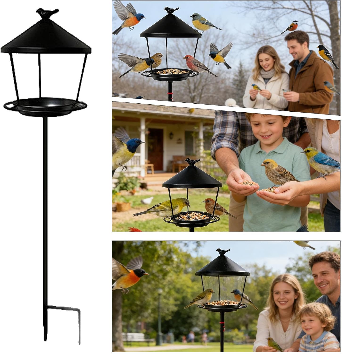Standing Bird Feeder - Anti-Waste Spill Guard Wild Feeding Station,Sta