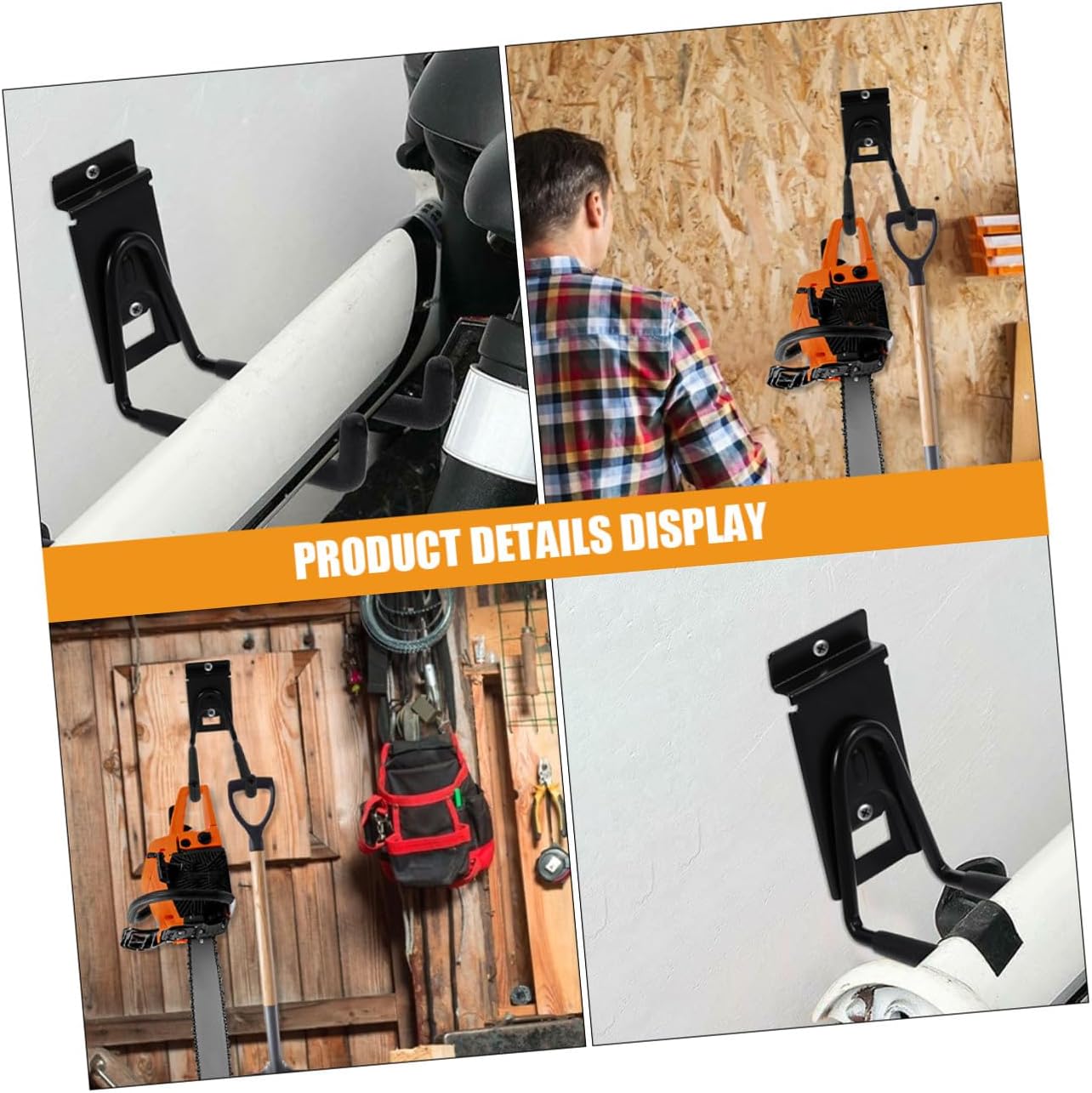 Milisten 2pcs Heavy Duty 8-inch Metal Garage Utility Hooks Wall Mounte