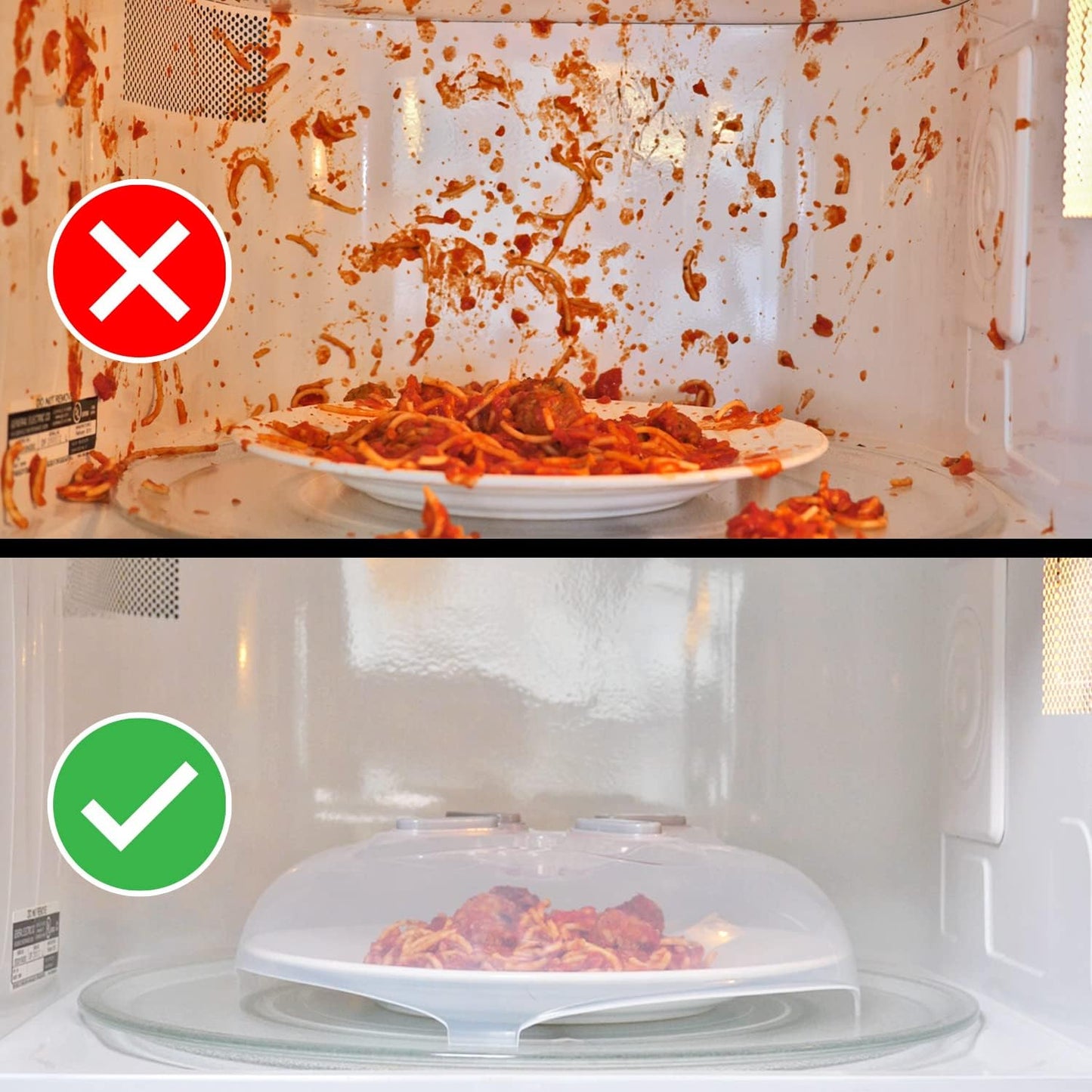 HOVER COVER Magnetic Splatter Cover, 12-Inch Clear BPA-Free Food Lid, 