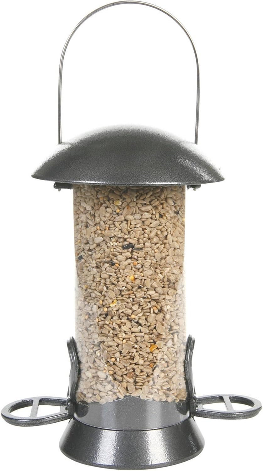 CJ Adventurer Metal Seed Feeder Gunmetal 2 Port Small 26cm