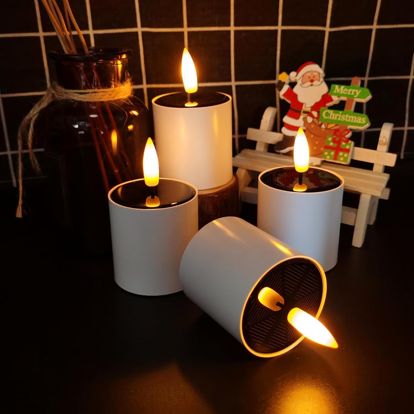 EuroFone 6pcs Solar Tea Lights Outdoor Waterproof - Rechargeable Battery Candles for Lantern, Garden, Camping & Decor, Small Solar Lights Waterproof