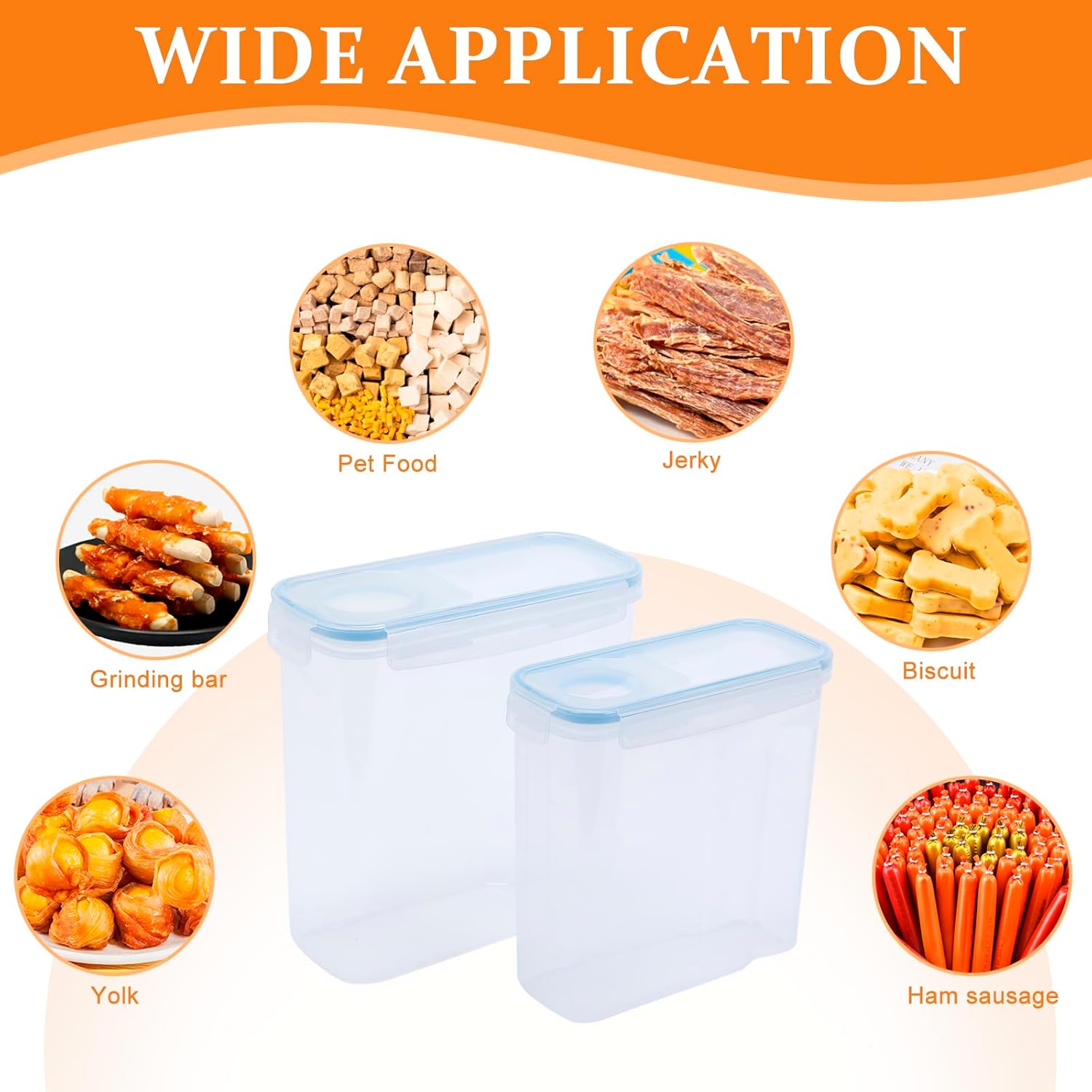 2Pack Dog Treat Container,4L/6L Pet Food Storage Containers with Pour 