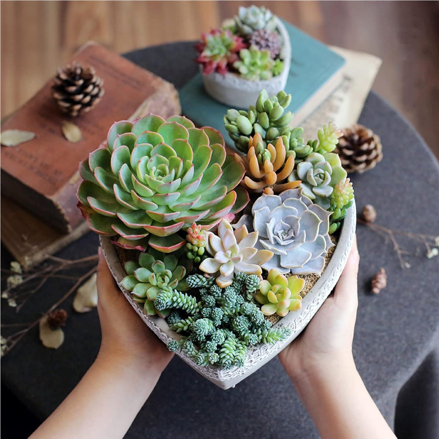 Silicone Concrete Flower Pots Molds,Silicone Planter Molds I Love U Design Succulent Plant Flowerpot Moulds Cement Clay Molds DIY Handcraft Decoration Tool