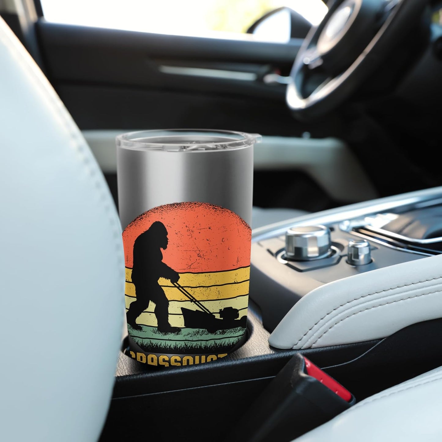 Grassquatch Bigfoot Lawn Mowing Stainless Steel Insulated Tumbler