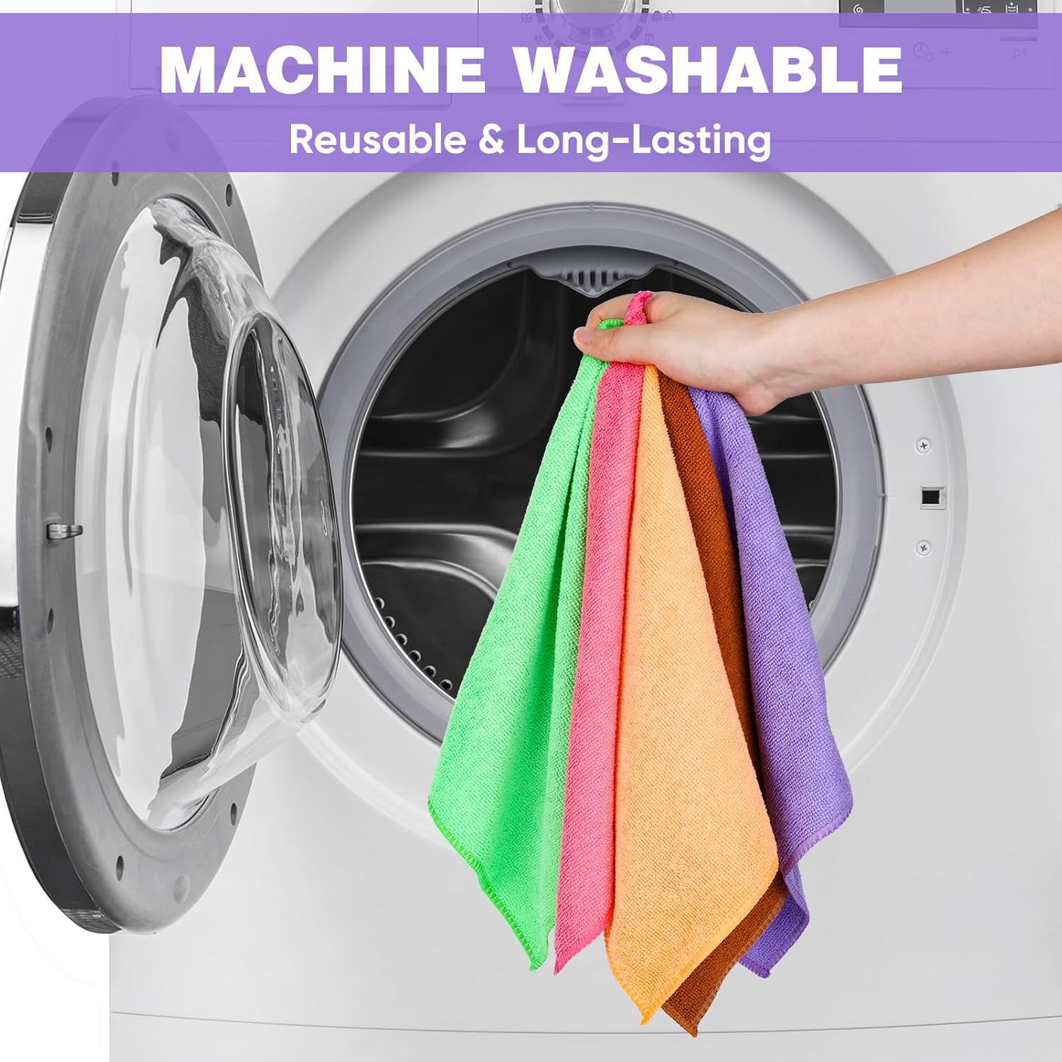 10 Colors Microfiber Cleaning Cloths, 10 Pack Assorted Cleaning Rags, 