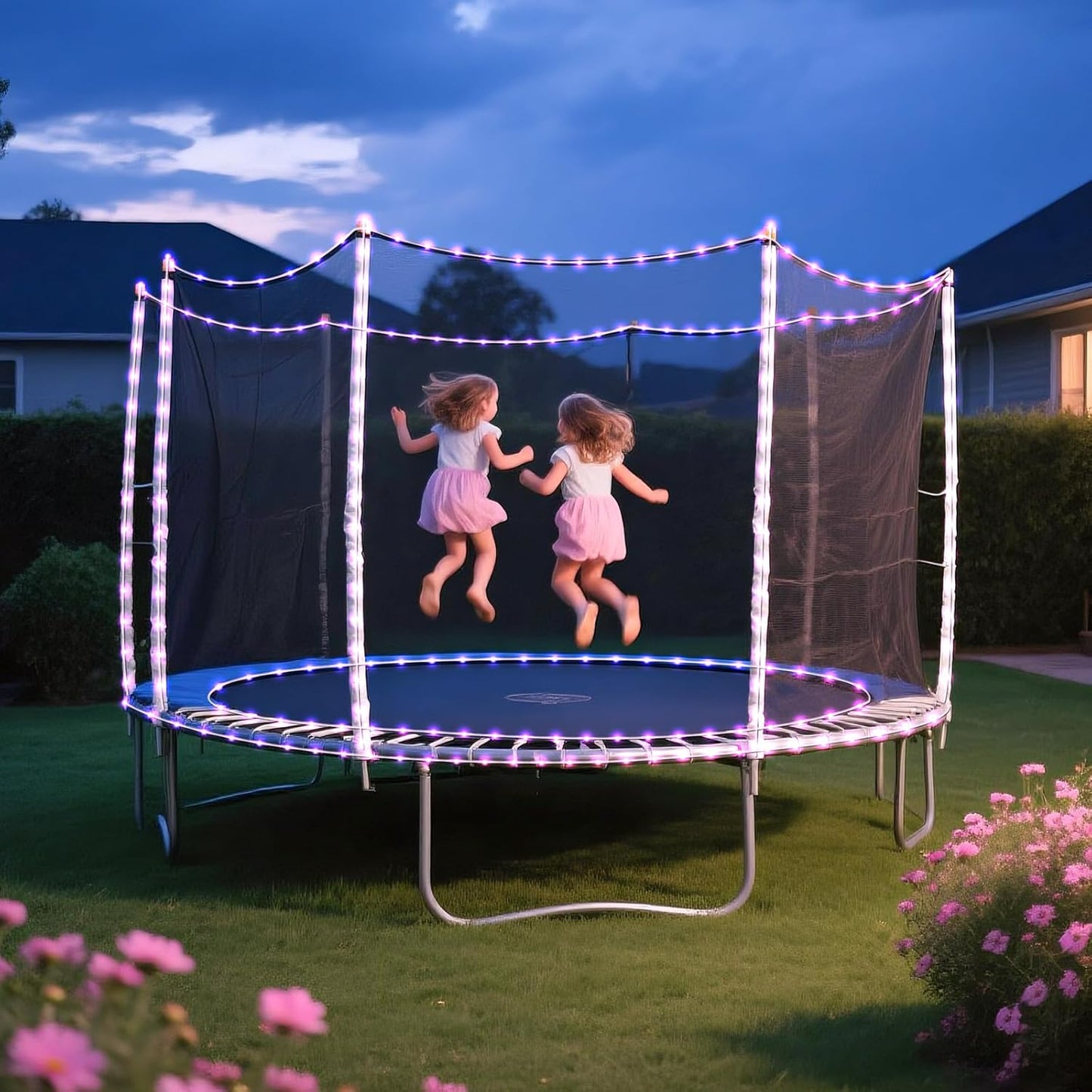 33FT 135 LED Solar Rope Lights Outdoor Waterproof, Pink Solar String Lights for Outside 8 Modes, Solar Powered Fairy Light for Pool Backyard Trampoline Patio Garden Tree Decorations