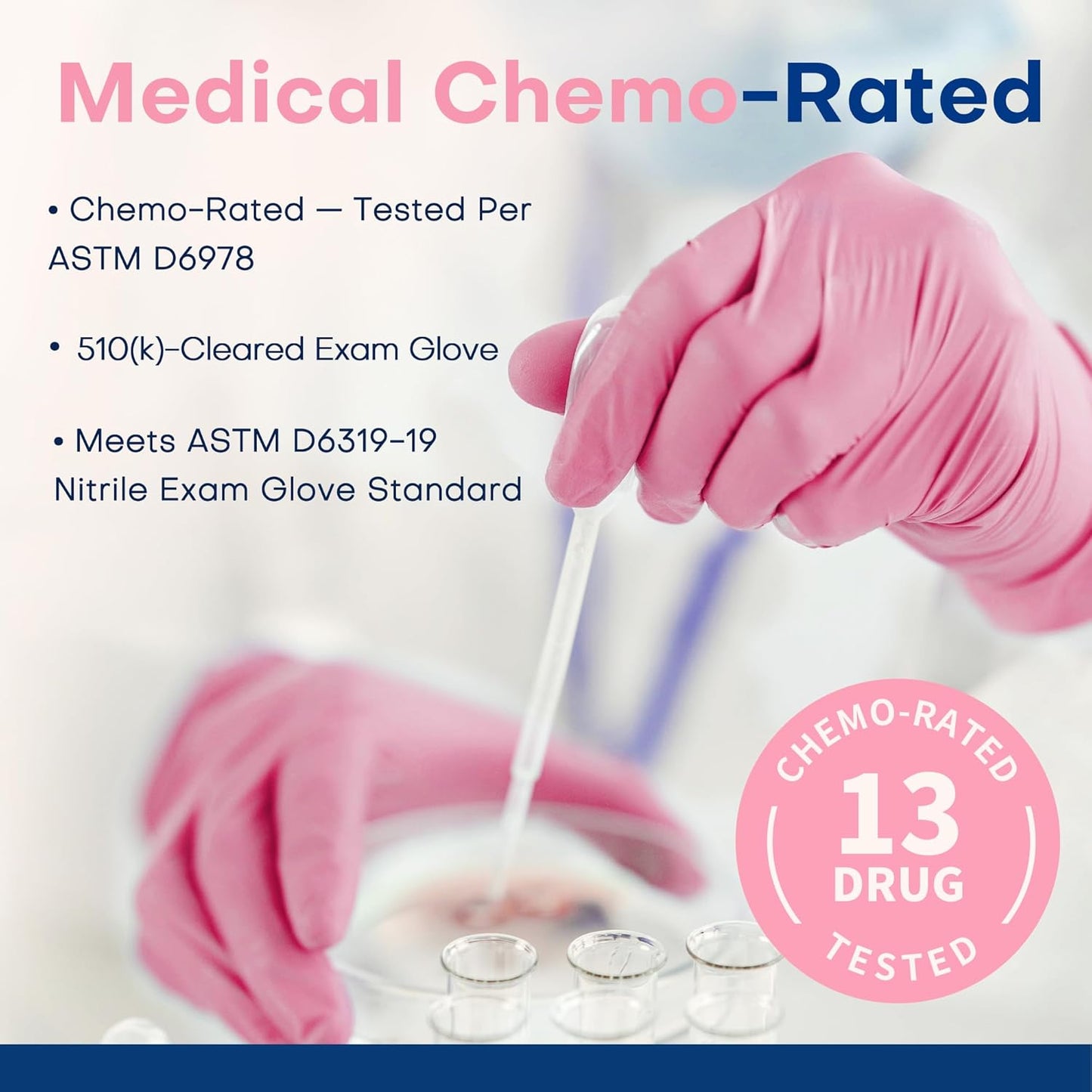 Medical Nitrile Exam Gloves, 3.5 mil Powder-Free Food-Safe Disposable Glove for Cooking Cleaning Esthetician 100 Pcs