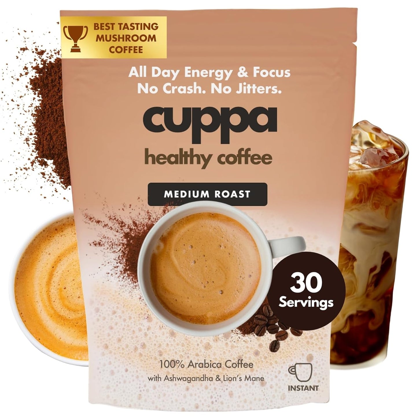 Cuppa Medium Roast Mushroom Coffee with Adaptogens & Superfoods - Lion