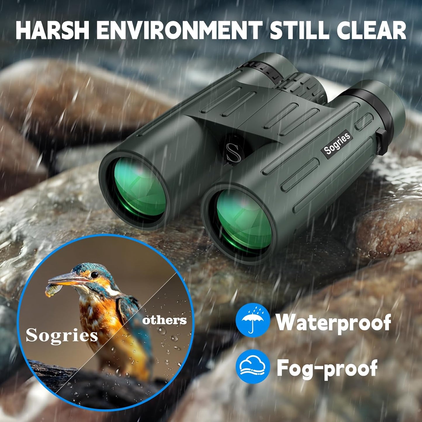 14x45 Binoculars for Adults High Powered-Binoculars for Hunting with Clear Large View,Waterproof,Metal Phone Adapter & Tripod for Bird Watching,Hiking,Concert