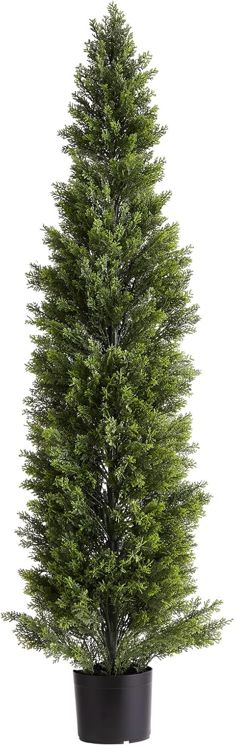 VEVOR Artificial Cedar Topiary Trees, 60 inch 2 Set Faux Pine Shrubs P
