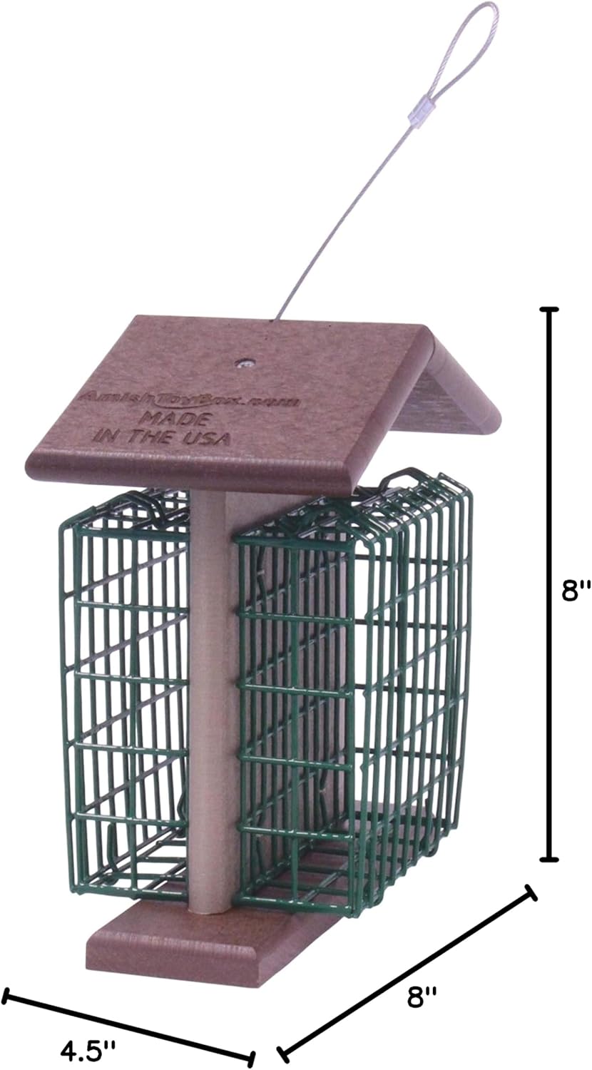 AmishToyBox Double Suet Bird Feeder, Eco-Friendly Poly Lumber (Milwauk