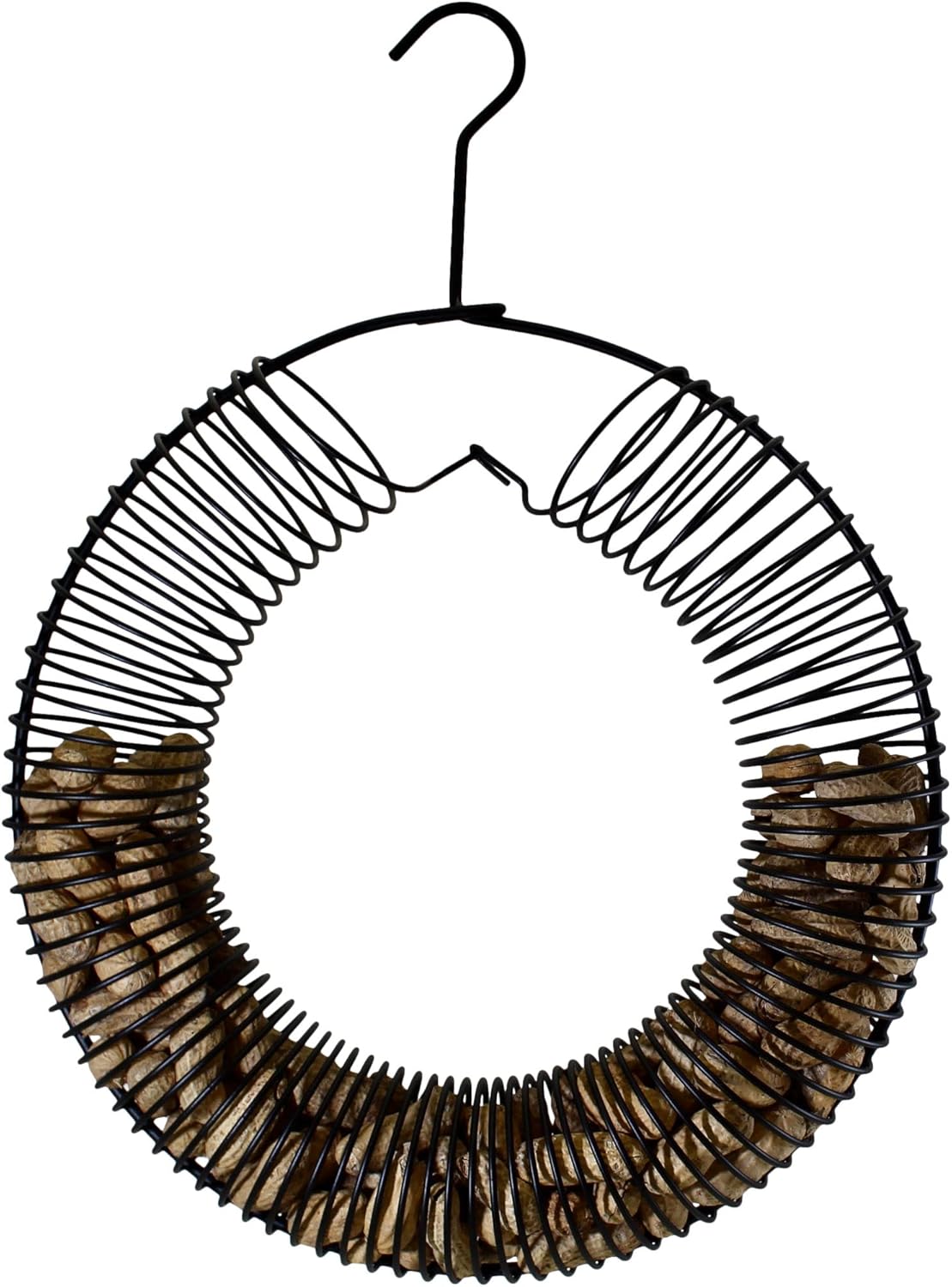 Songbird Essentials Whole Peanut Black Wreath Feeder for Squirrels and Blue Jays