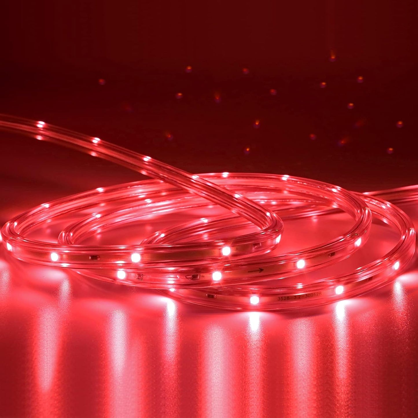 Red Rope Lights, 16.4ft Waterproof Strip Light, Indoor Outdoor Decorative Lighting for Home Christmas Holiday Garden Patio Party