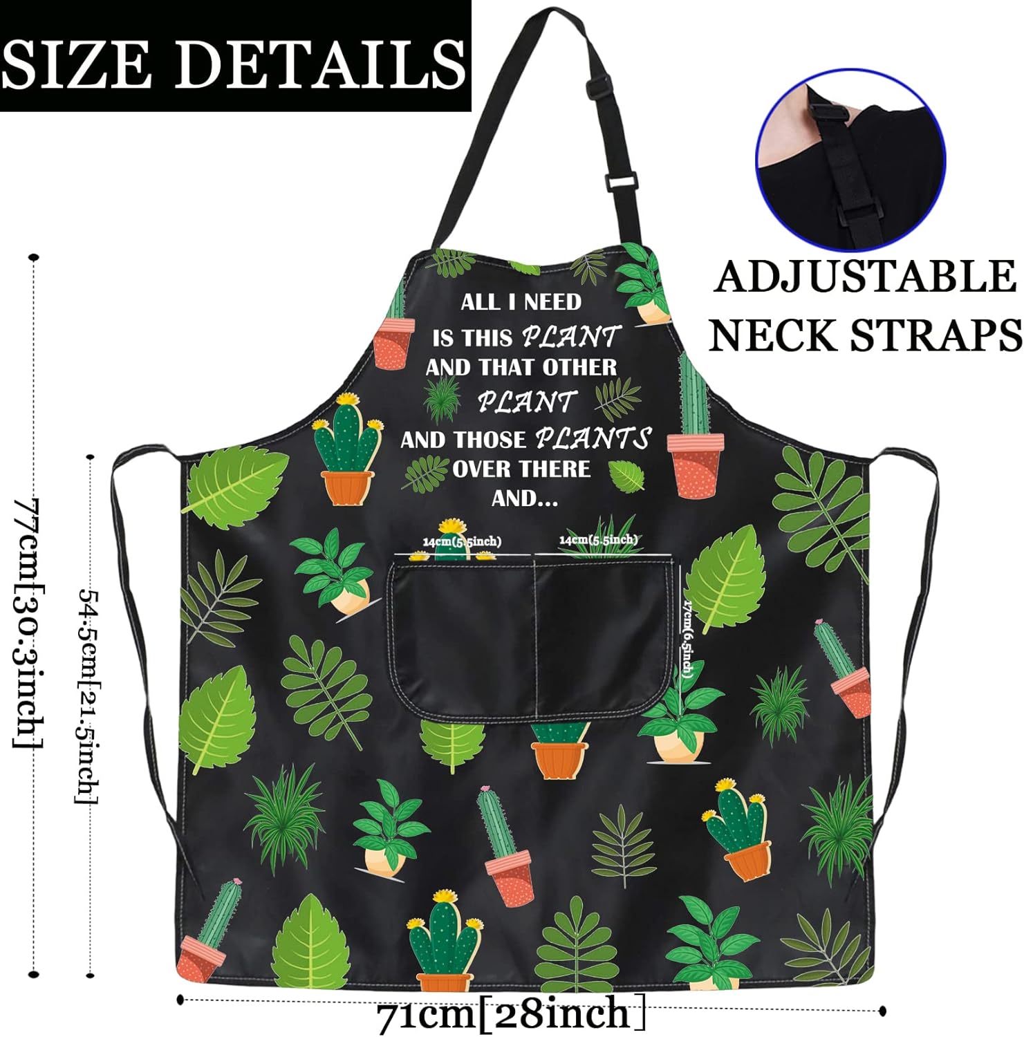 PXTIDY Plant Lover Gift Gardener Apron All Need Is This Plant Lady Gar