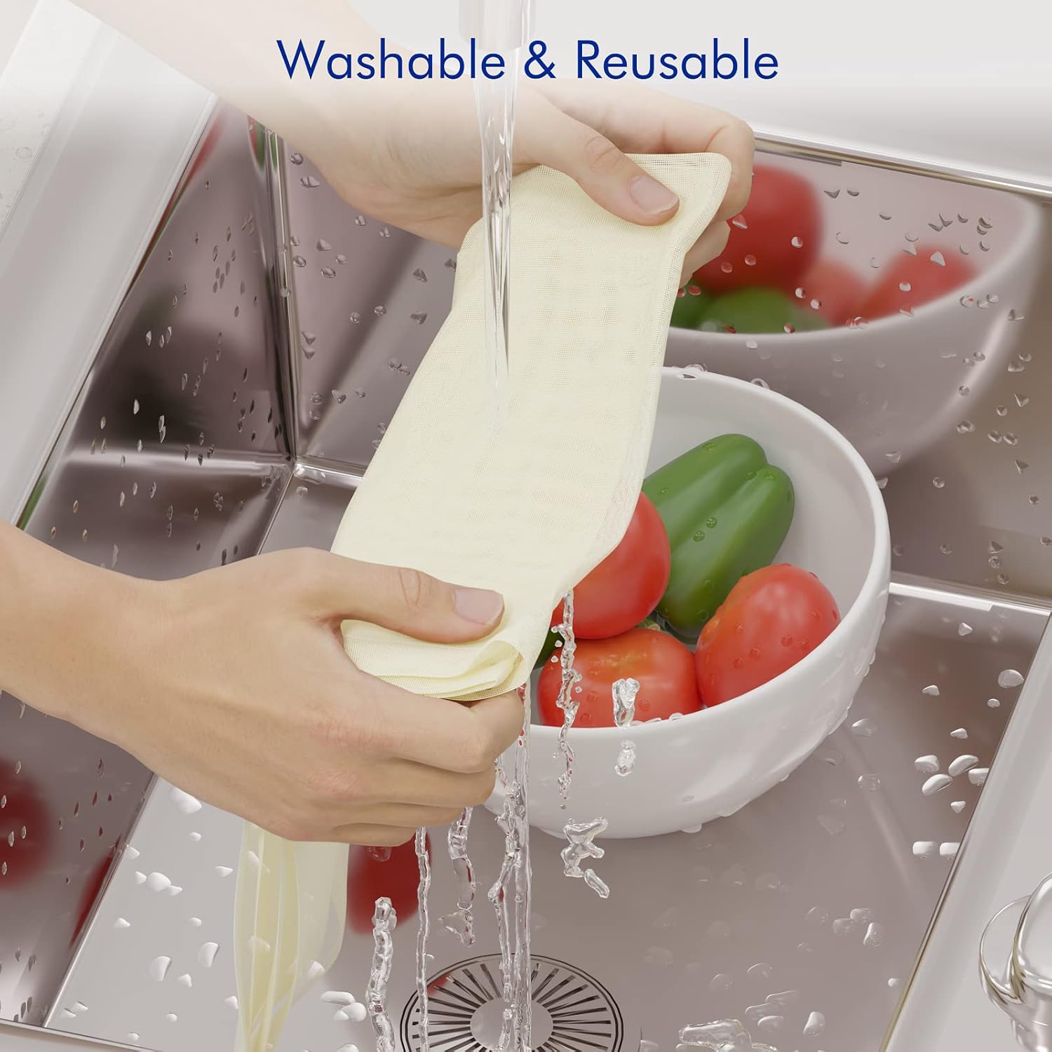 8 PCS Reusable Cheesecloth, Grade 100, 20x20 Inch Hemmed Cheese Cloth 