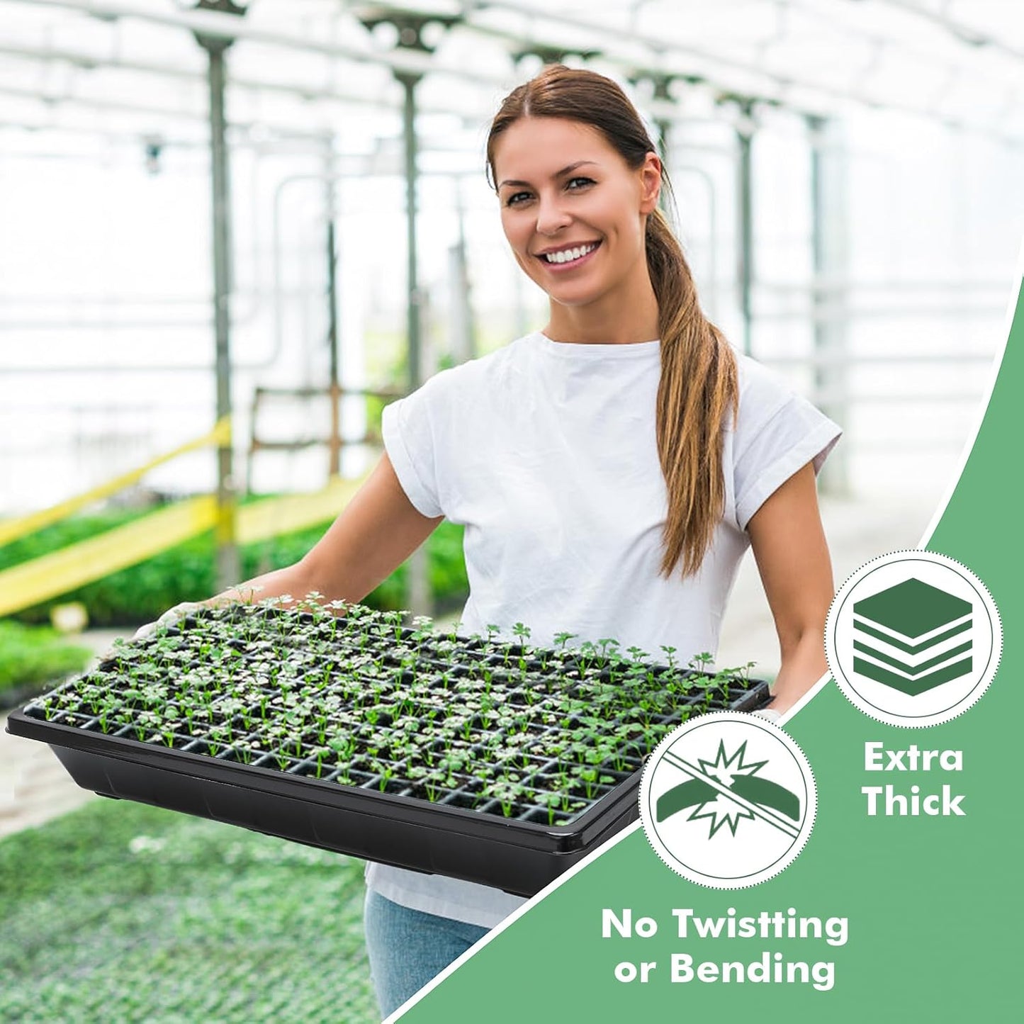 Sckee Upgraded 10 Pack Plant Growing Trays Seed Starting Tray Microgre