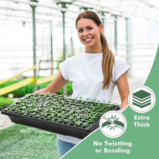 Sckee Upgraded 10 Pack Plant Growing Trays Seed Starting Tray Microgre