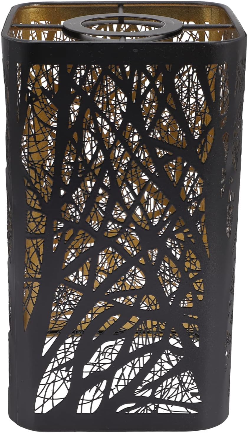 Lurrose Wrought Iron Lamp Shade Square Hollow Carved Pendant Shade for