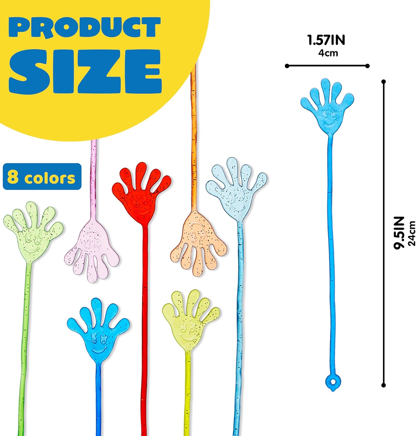 JOYIN 48Pcs Glitter Sticky Hands Party Favors, Easter Egg Fillers Party Favors Set for Kids, Holiday Traditions, Classroom Treasure Box Carnival Prizes Bulk Pinata Stuff Mini Toys, goodie bags