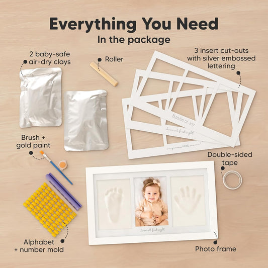 KeaBabies Baby Hand and Footprint Kit - Clay Handprint Keepsake Frame,