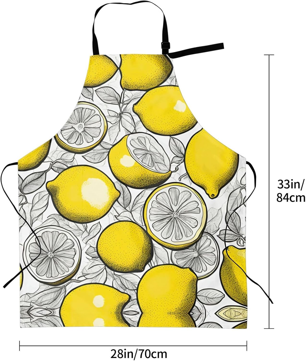 Lemon Fruit Pattern print Waterproof chef's apron with pocket apron for kitchen cooking baking barbecue and gardening