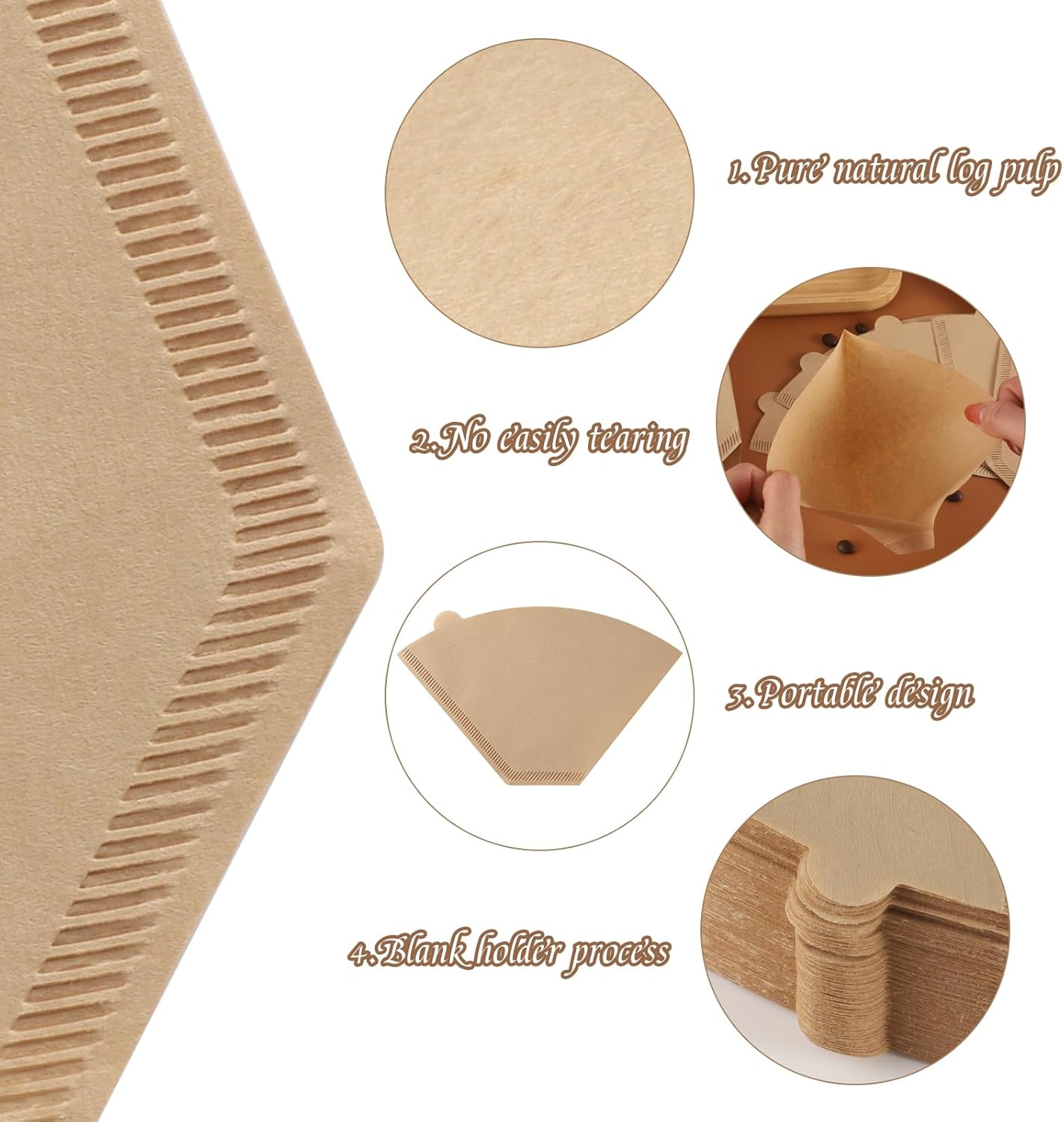 160 Count #4 Cone Coffee Filters 8-12 Cup Disposable Coffee Filters 4 