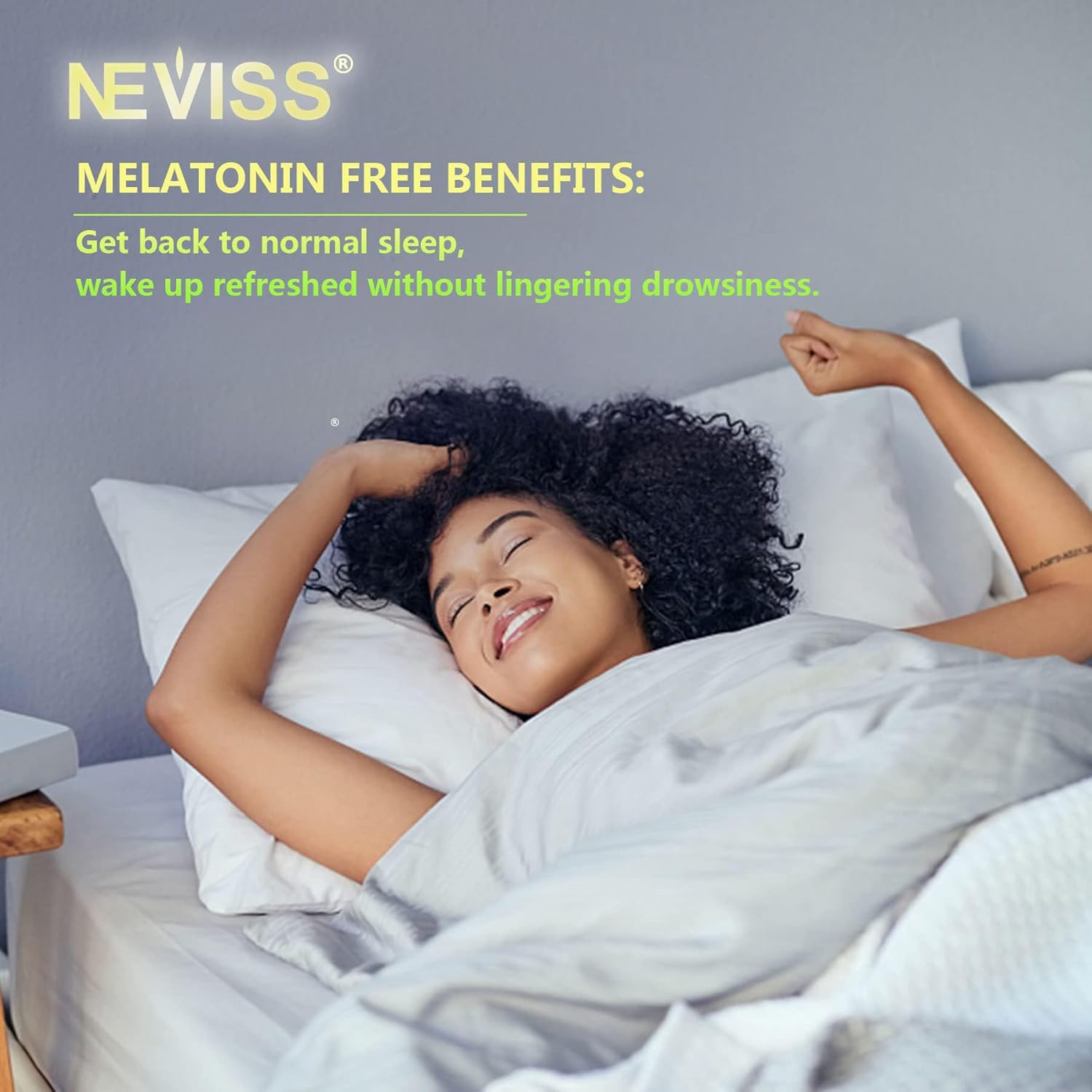 NEVISS Melatonin Free Sleep Aid Gummies for Adults - Magnesium Glycina