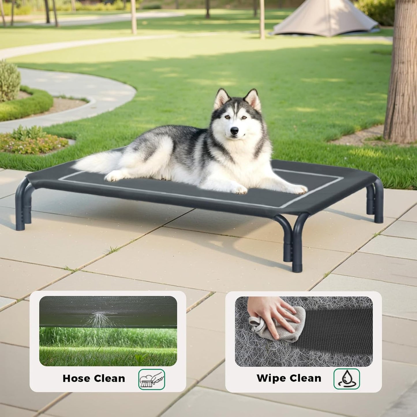 Elevated Dog Bed Raised Outdoor Dog Cot for Large Dogs, Installation R