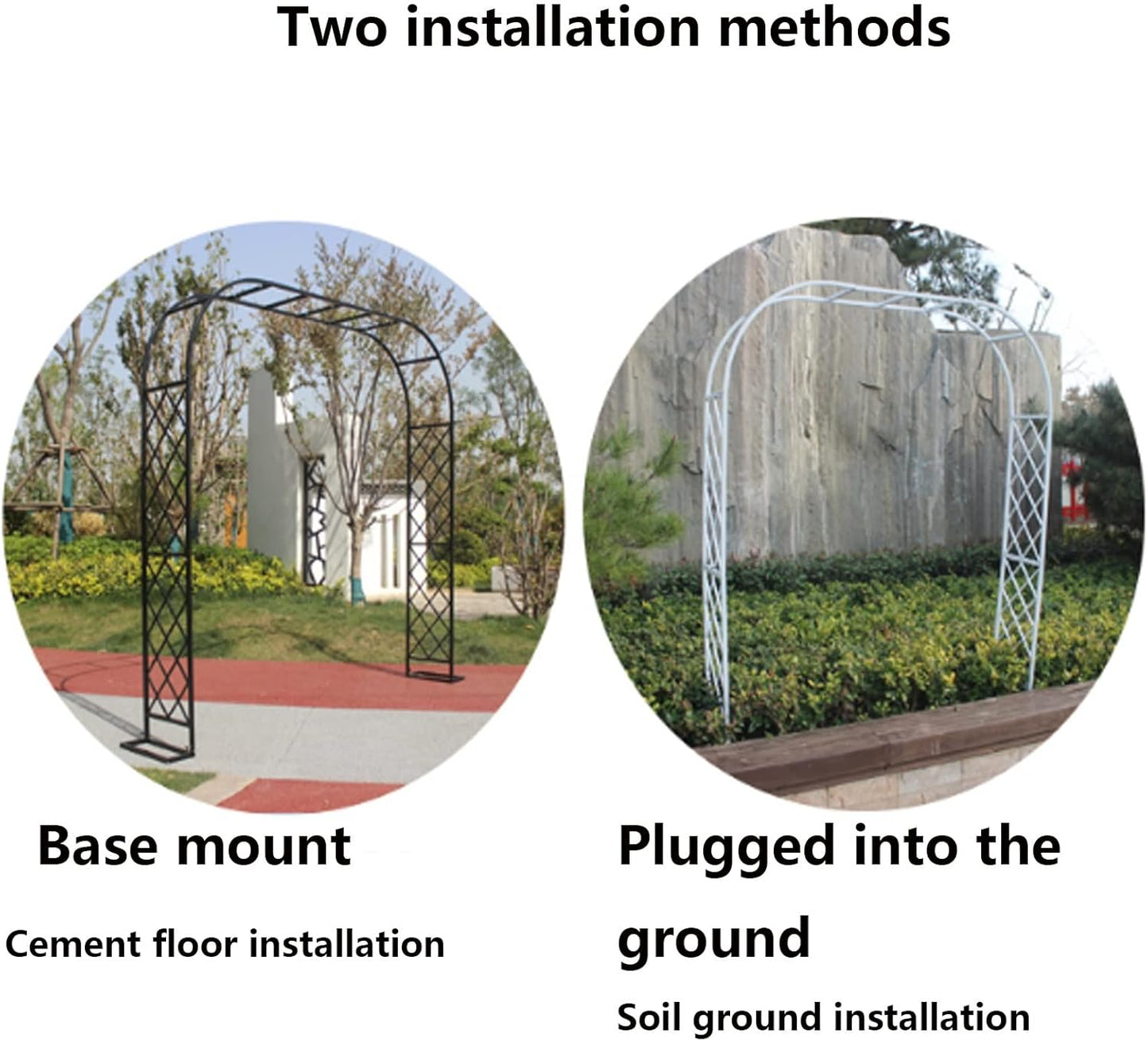 Heavy Duty Garden Arch 2.3M Metal Trellis for Climbing Plants, Vines & Roses - Durable Outdoor Support Structure for Lawn, Backyard, Patio & Weddings (Green, 180x40x230c