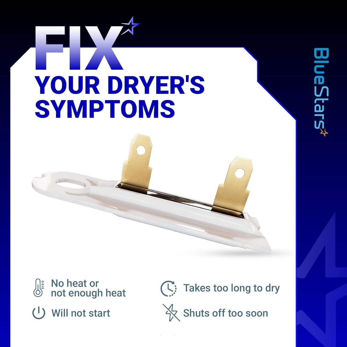 BlueStars 3392519 Dryer Thermal Fuse Part - Kenmore Dryer Thermal Fuse Fit for Whirlpool Kenmore Maytag - Replaces WP3392519 AP6008325 G4AP0500 3388651 694511 80005 WP3392519VP