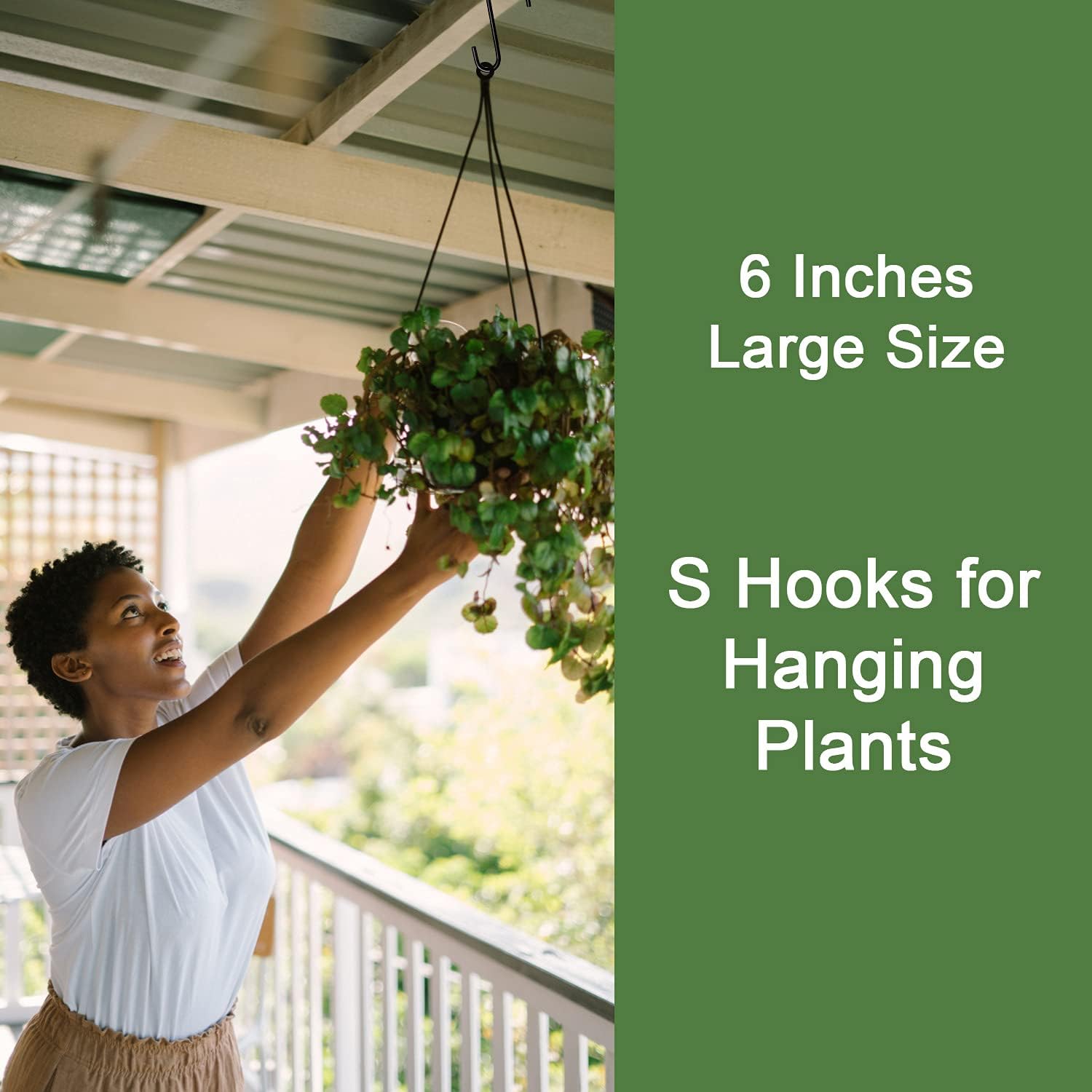 HiGift 8 Pack 6 Inches S Hooks for Hanging Plant Heavy Duty, Thick Wir
