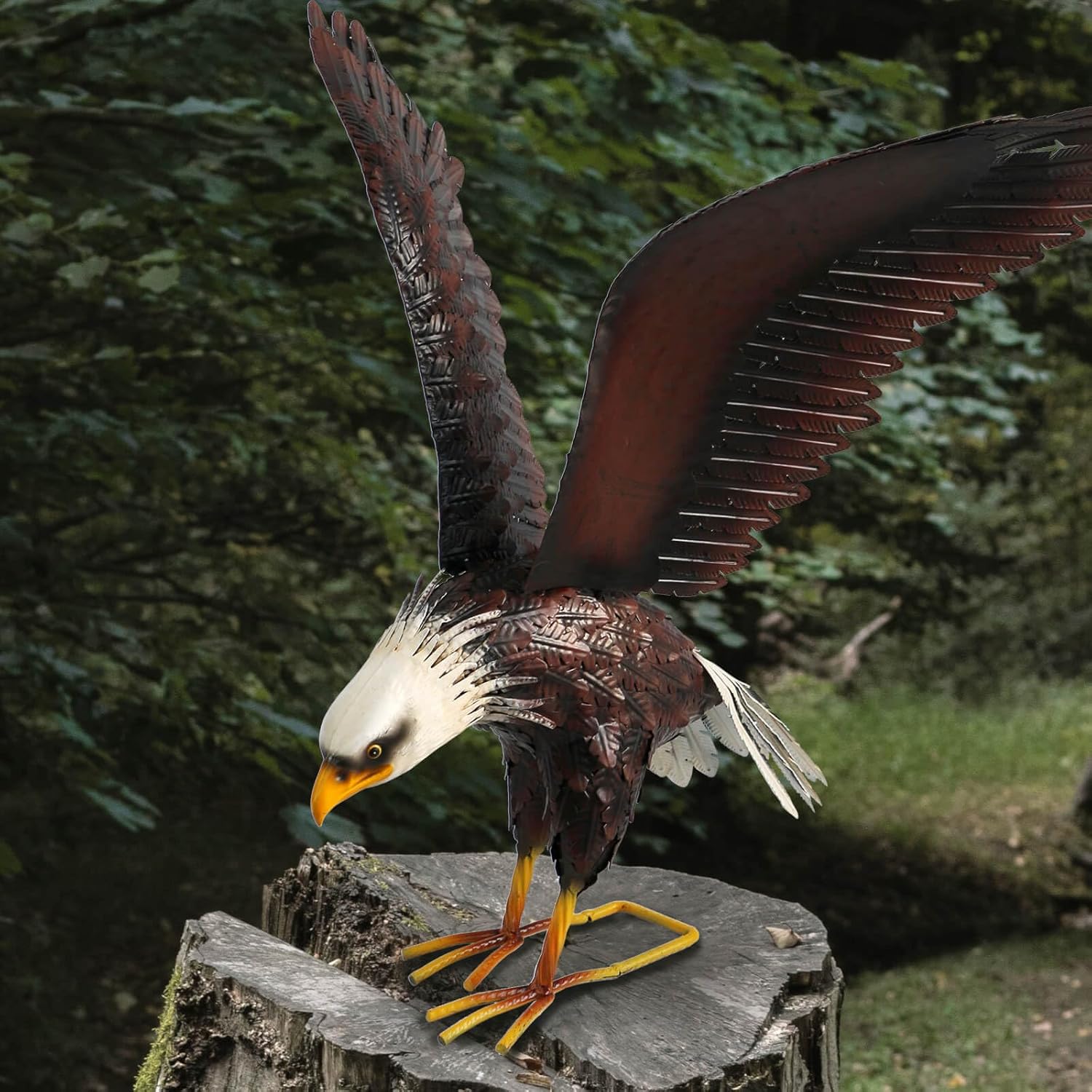 Kircust Garden Sculpture & Statue, Bald Eagle Large Outdoor Statues Me