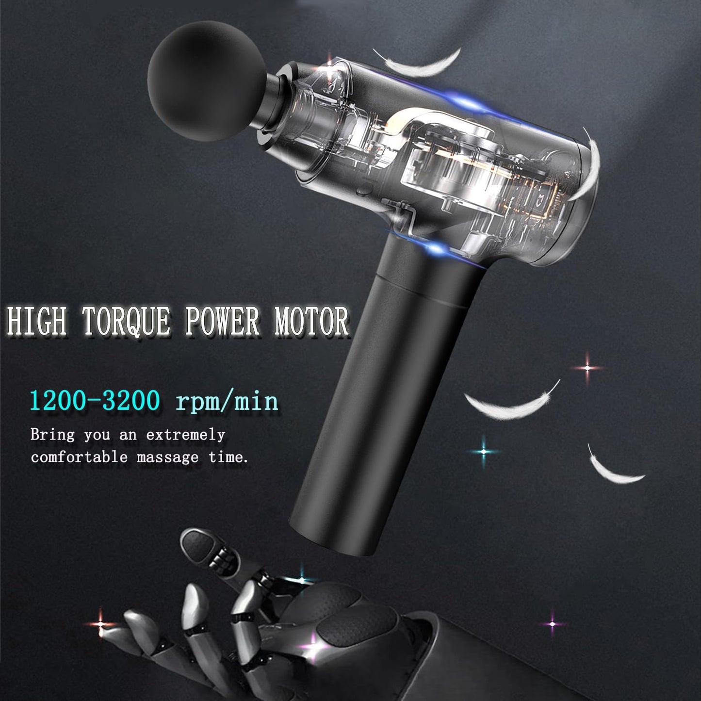 Elefor Massage Gun Deep Tissue,Percussion Back Massager Gun for Athlet