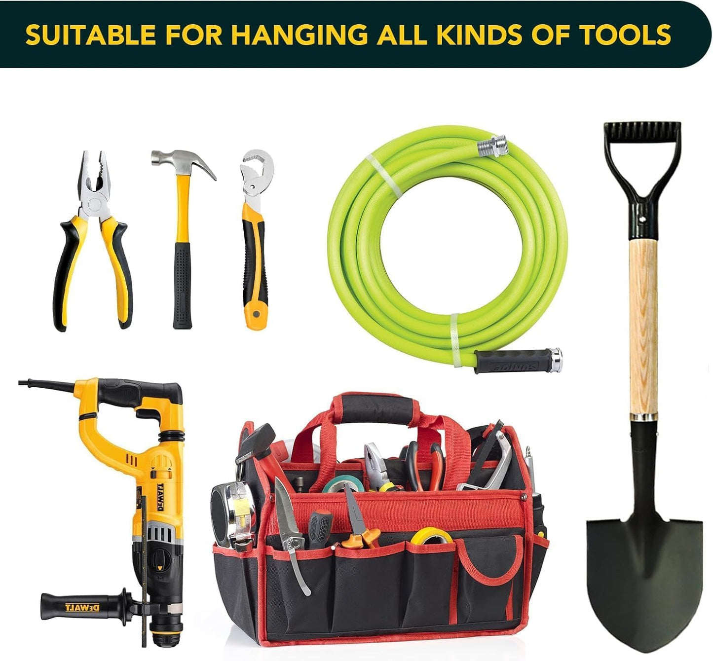 4-Pack Storage Shed Hook Heavy Duty Garden Tool Hangers, J U Shape Sto