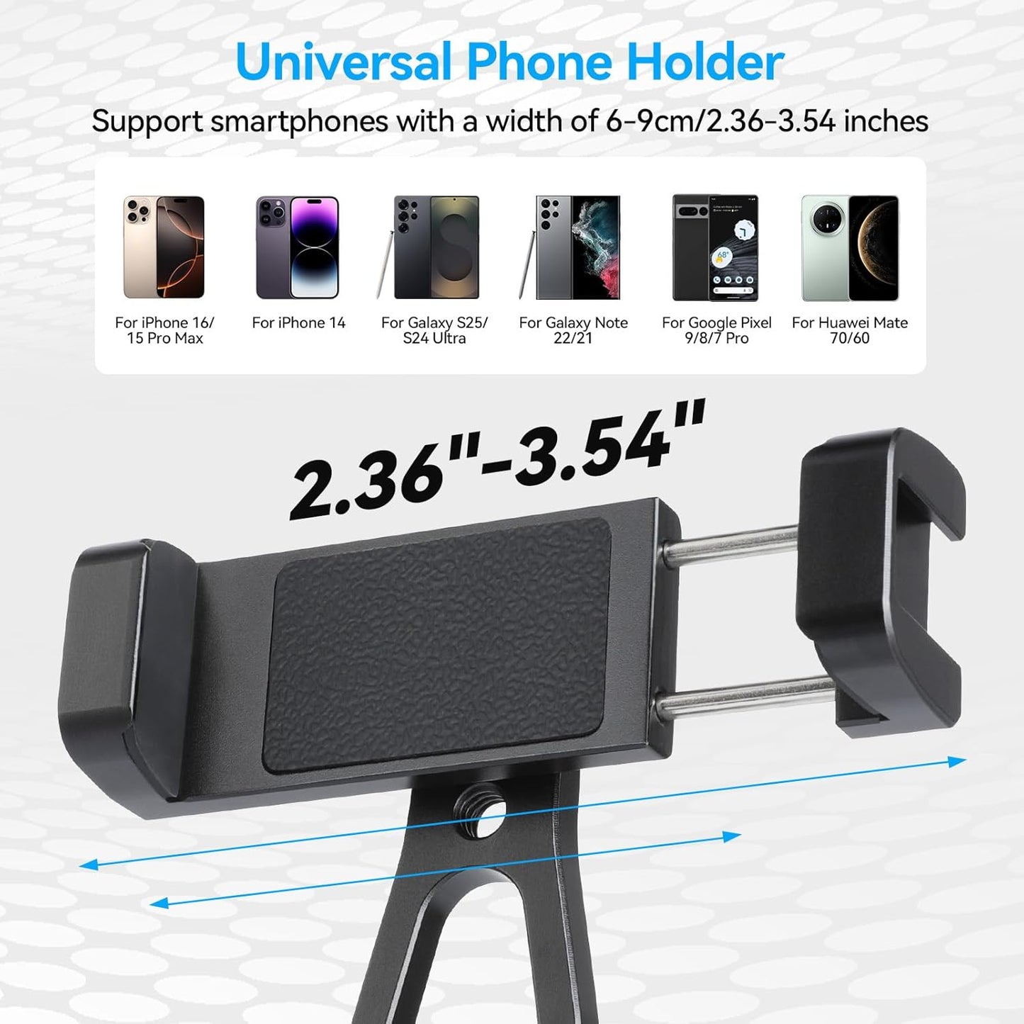 UTEBIT Universal Phone Tripod Mount with Cold Shoe Mount, 1/4" Thread 