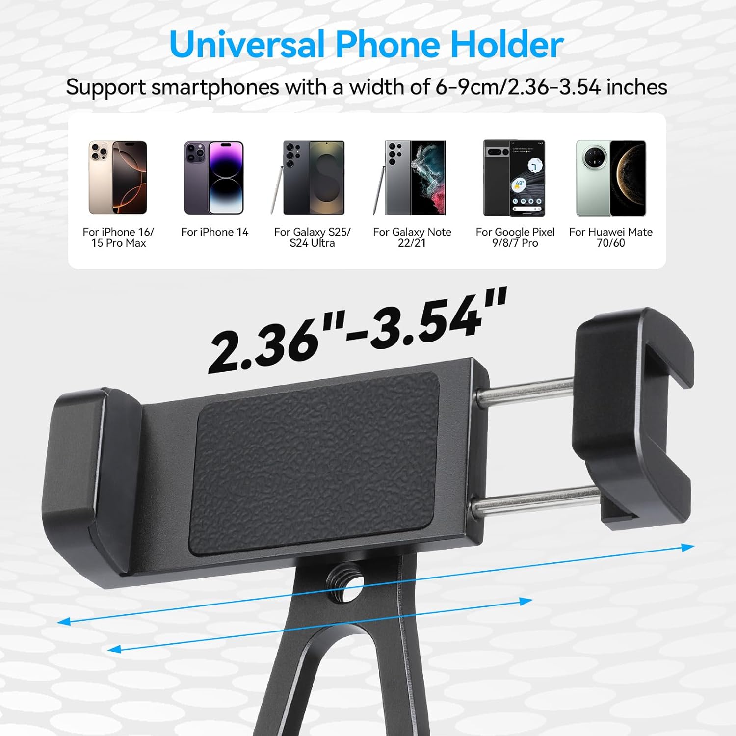 UTEBIT Universal Phone Tripod Mount with Cold Shoe Mount, 1/4" Thread 