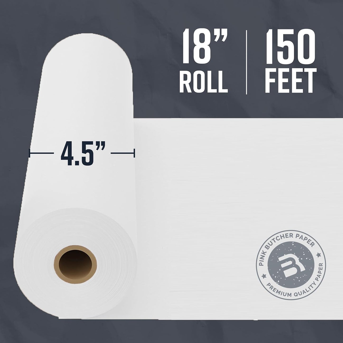 White Kraft Butcher Paper Roll - 18'' x 150' - Versatile & Durable - I