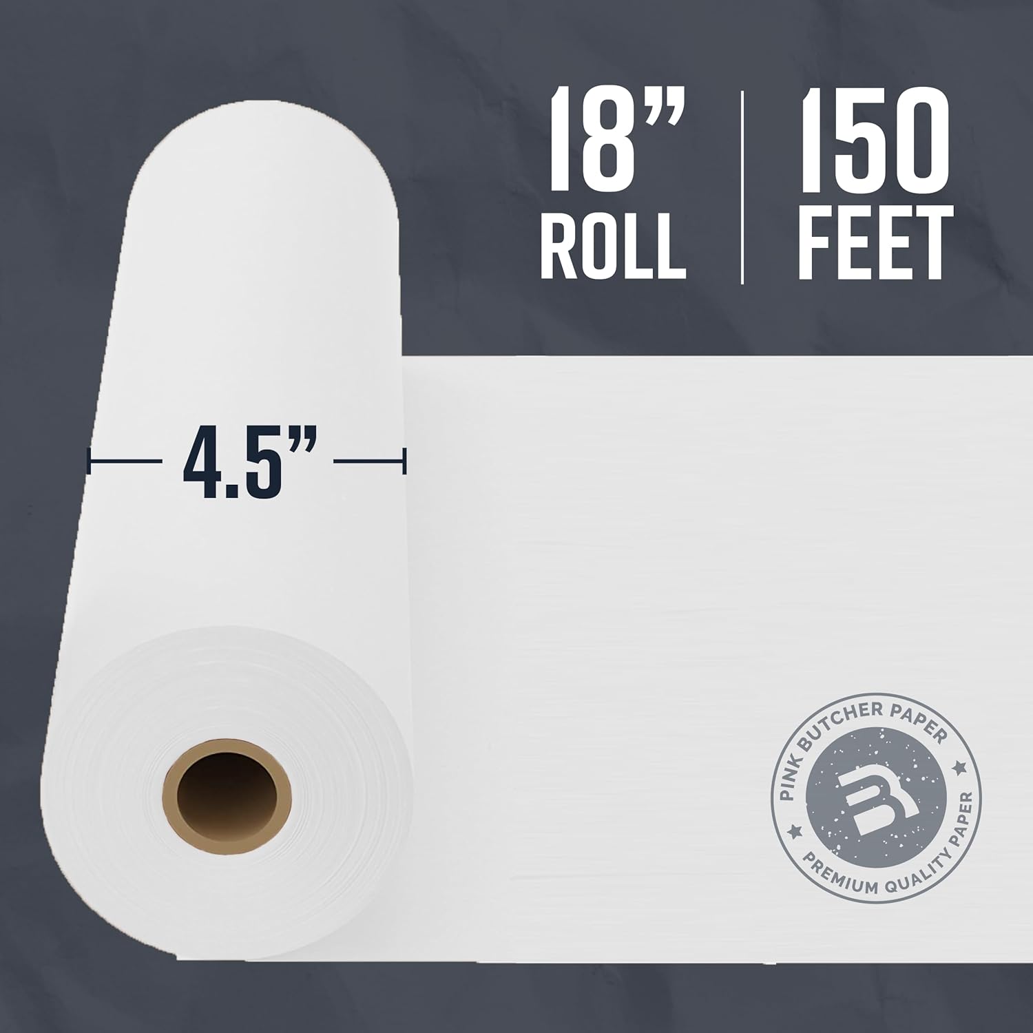White Kraft Butcher Paper Roll - 18'' x 150' - Versatile & Durable - I